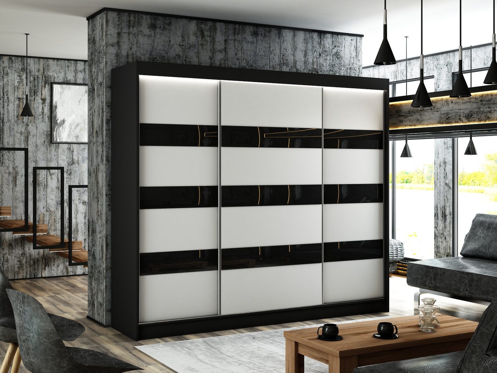ALTDECOR Schiebetürenschrank SOLTI (Kleiderschrank Garderobenschrank mit günstig online kaufen