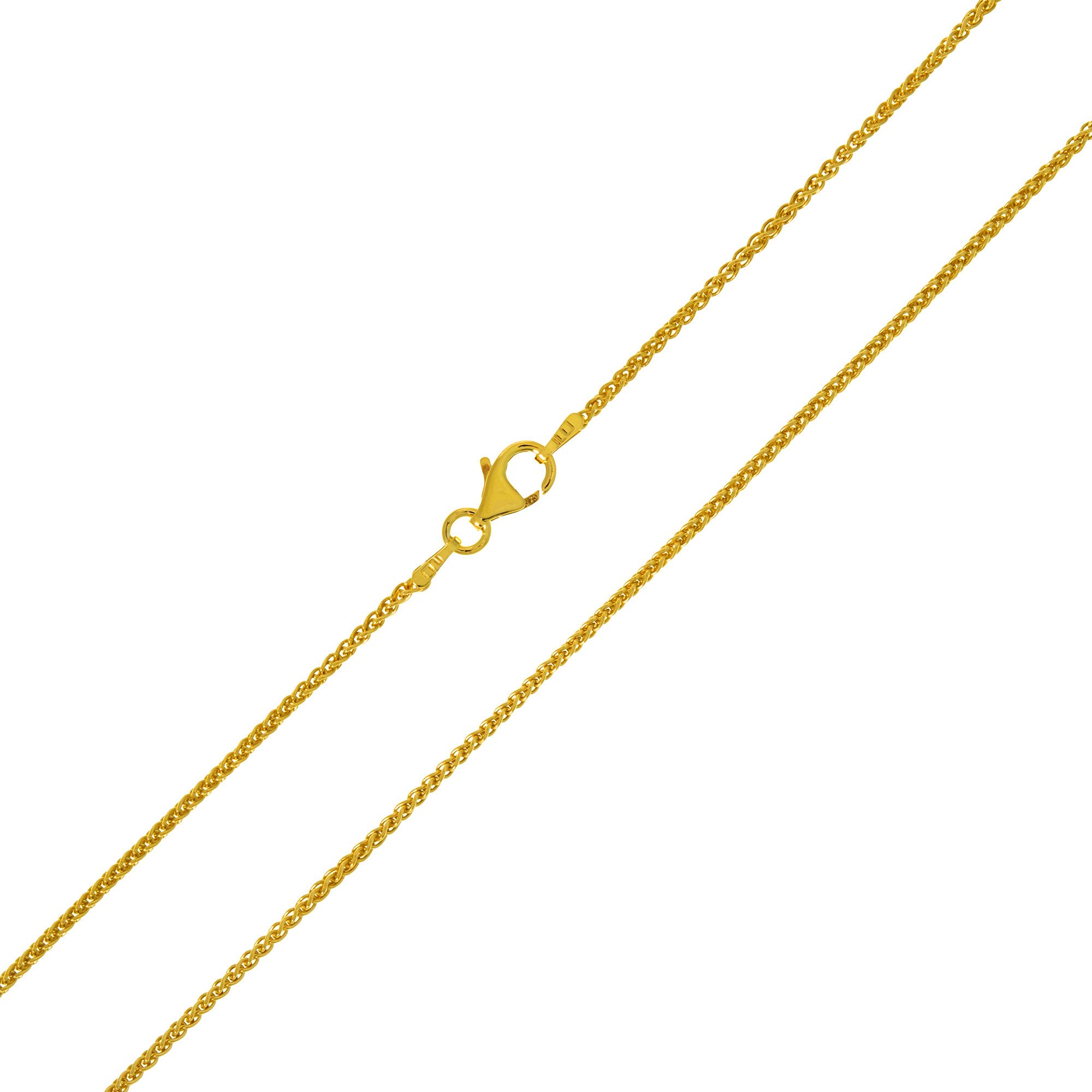 Cavill Silberkette Vergoldete 925 Sterlingsilber Zopfkette, 50 cm, Karabinerverschluss (1-tlg)