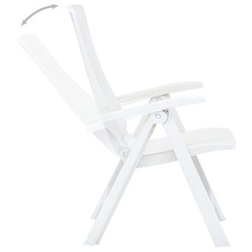 furnicato Gartenstuhl Verstellbare Gartenstühle 2 Stk. Kunststoff Weiß