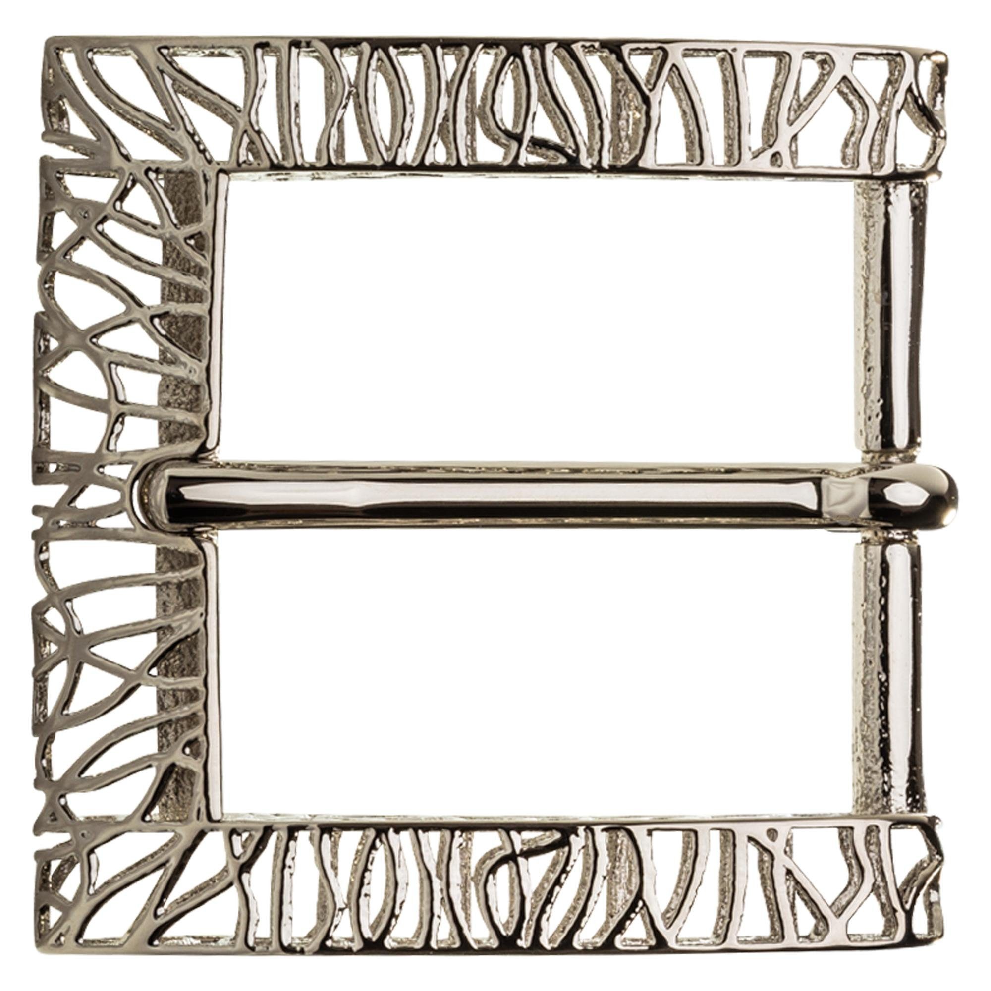 Gürtelschnalle 35mm Messing Silber - Buckle Nobles - 335507500020