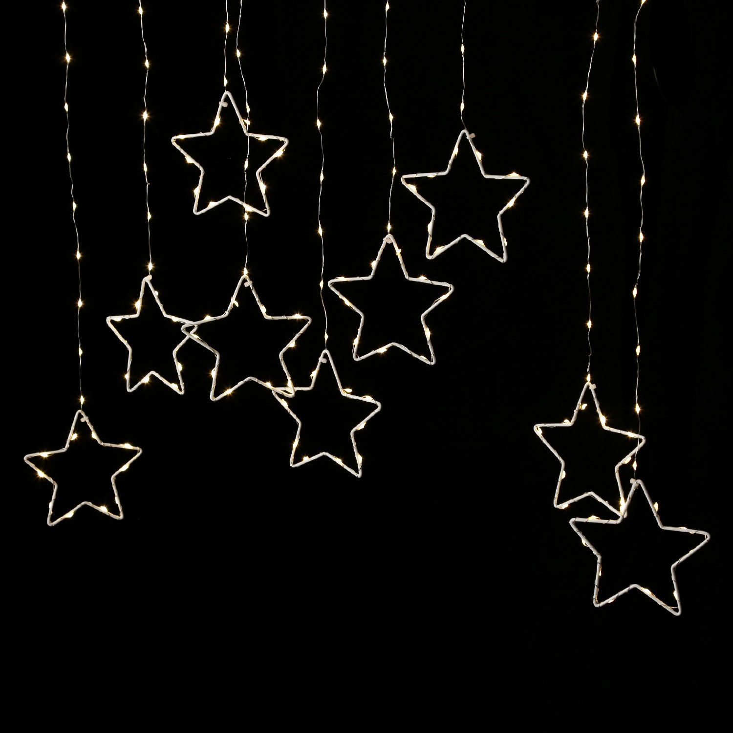 MARELIDA LED-Lichtervorhang Sterne Fensterbeleuchtung Weihnachtsbeleuchtung günstig online kaufen
