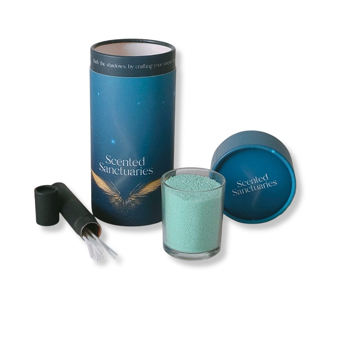 Duftkerze Duftkerzen-Set Kerzenwachs Granulat Kerzensand mit 10 Dochten, in Geschenktube