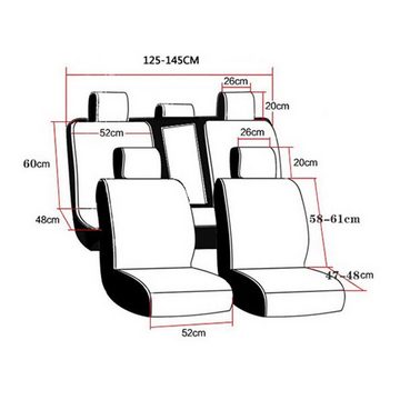 ELUTO Autositzbezug, 5 Sitz Universal Autositzbezüge Vordersitze und Rücksitz Komplettset