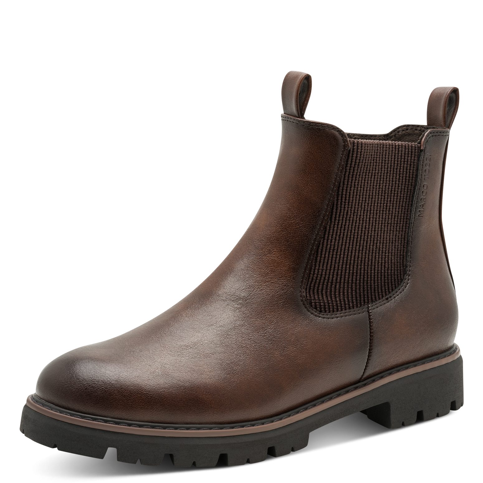 MARCO TOZZI Chelseaboots Blockabsatz, Stiefelette mit Kontrast-Rahmennaht