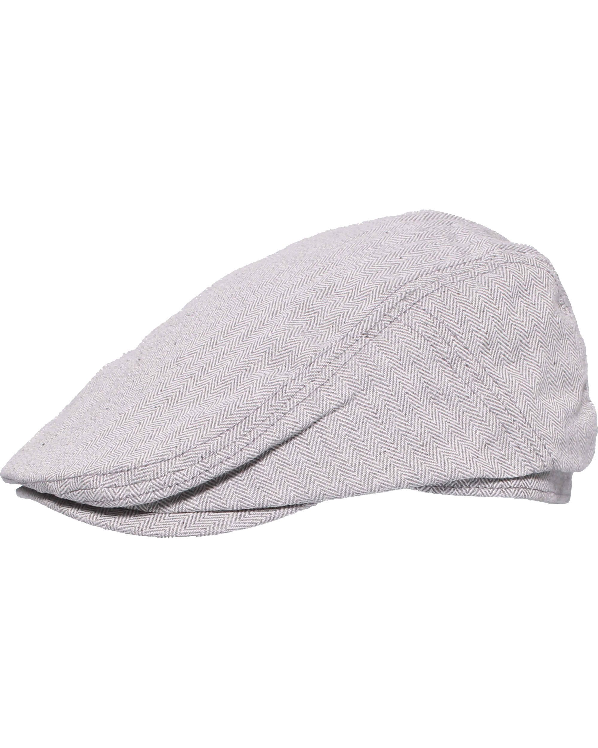 bugatti Flat Cap Flatcap mit Fischgrät-Design und bugatti-Stickerei