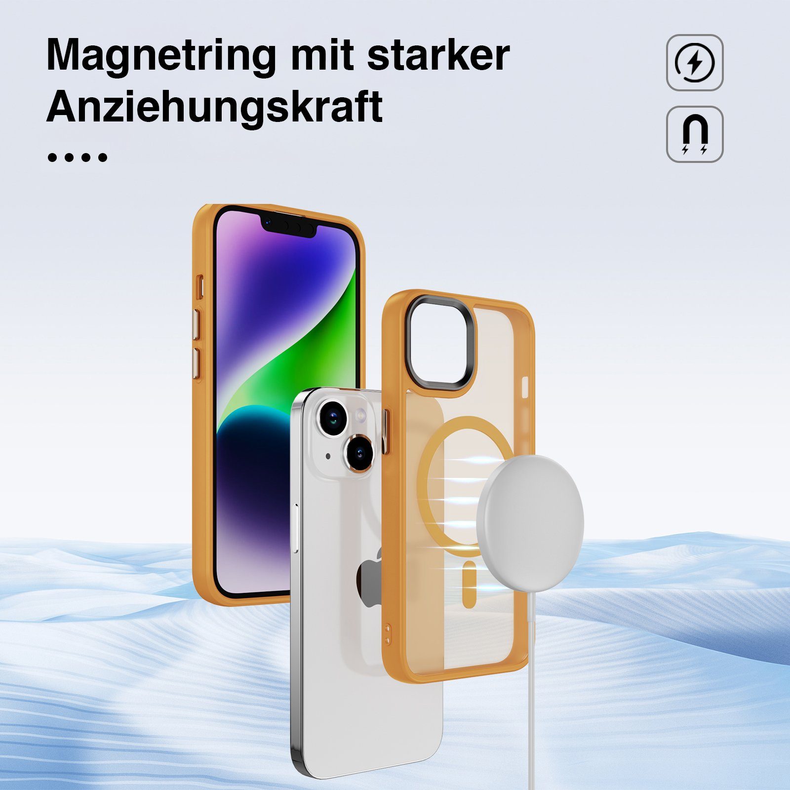 Tec-Expert Handyhülle Magnet Hülle für Apple iPhone 13 6.1 Zoll, 6.1, kompatibel zu Magsafe magnetisches Laden