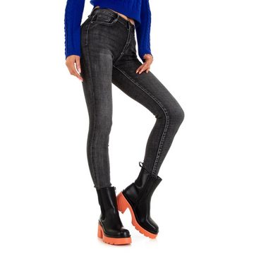 Ital-Design Skinny-fit-Jeans Damen Freizeit Stretch Skinny Jeans in Schwarz