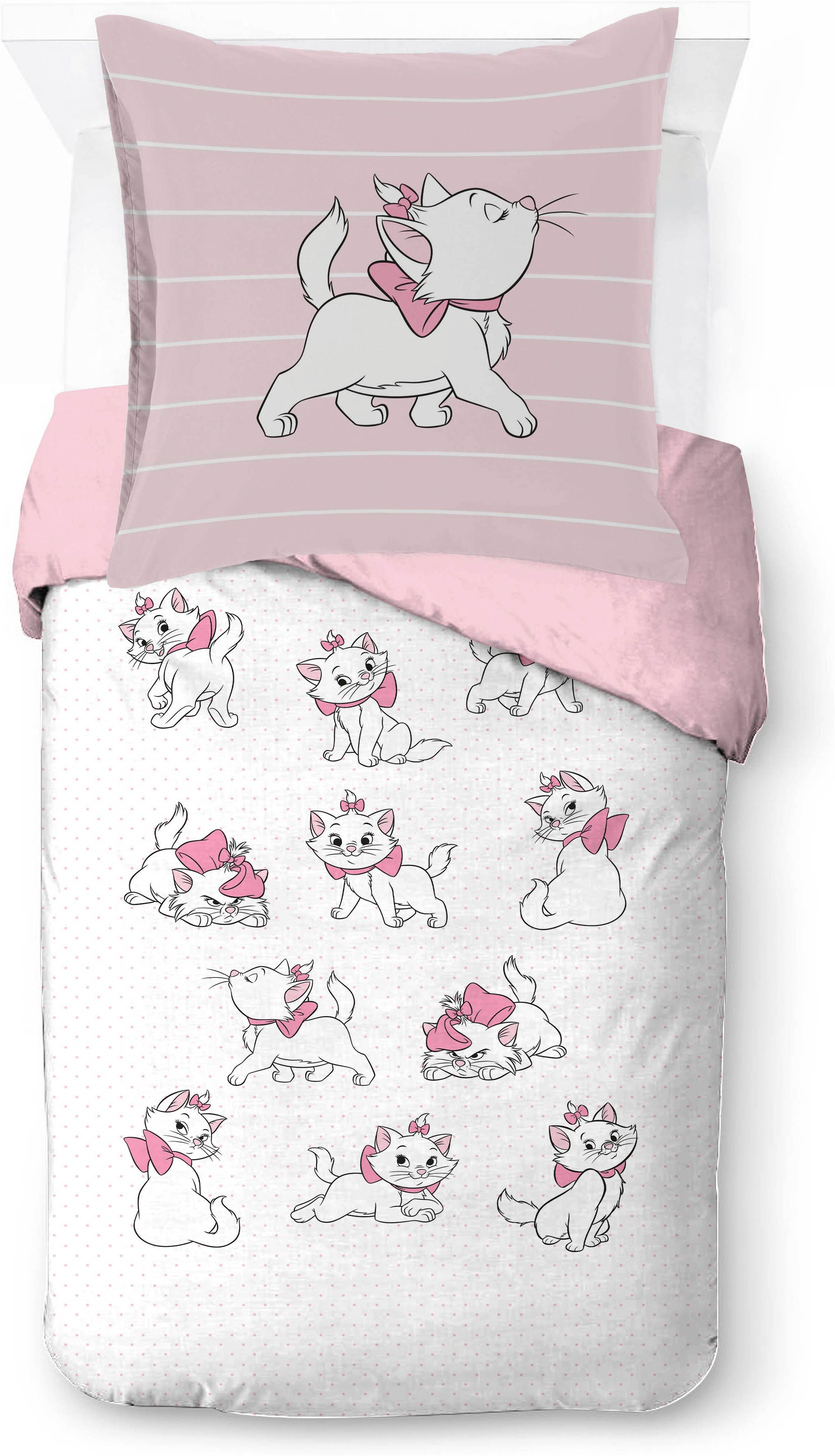 Disney Kinderbettwäsche Disney Aristocats, Linon, 2 teilig, 100% Baumwolle