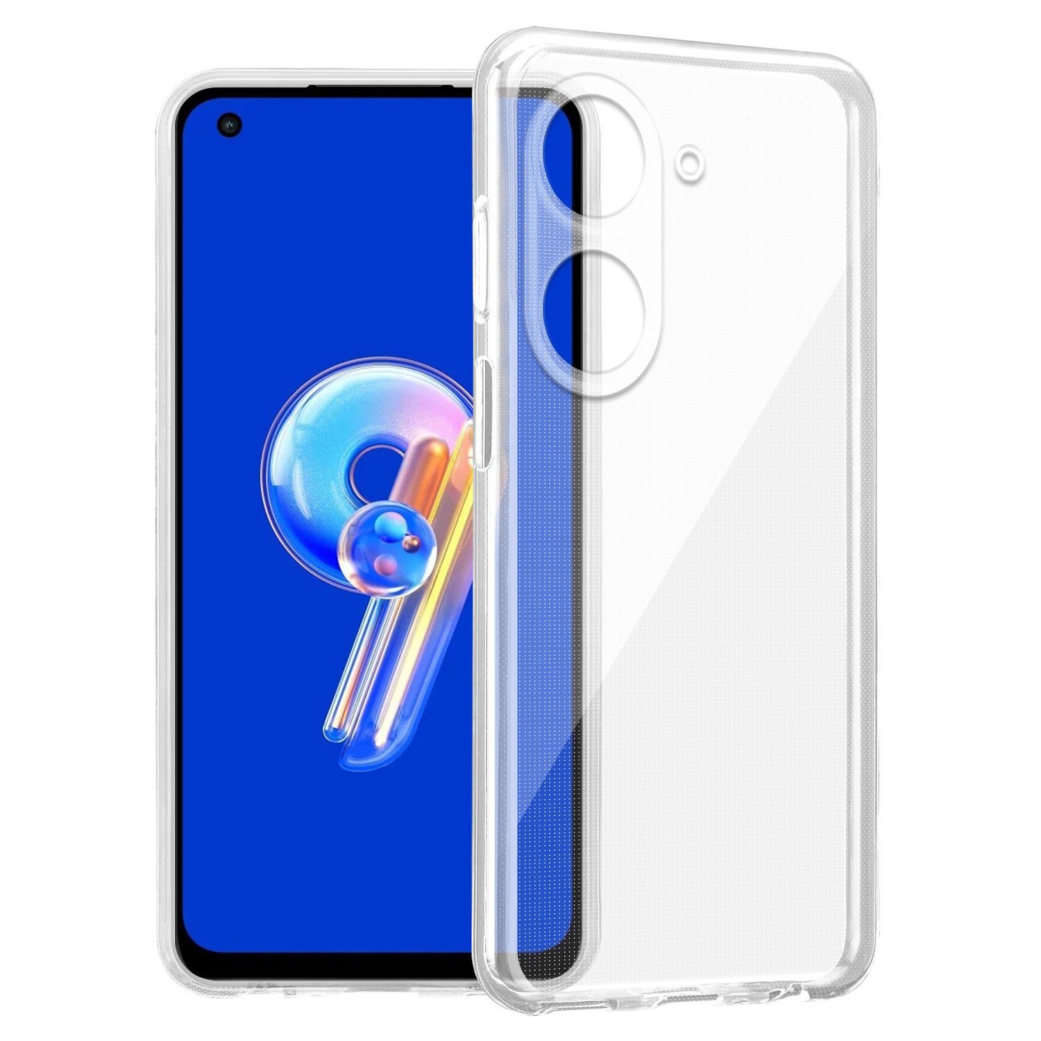 Cadorabo Handyhülle für Asus ZenFone 9 / ZenFone 10 Hülle Asus ZenFone 9 / ZenFone 10, Hülle TPU Silikon Handy Schutzhülle Slim Transparent Case Cover