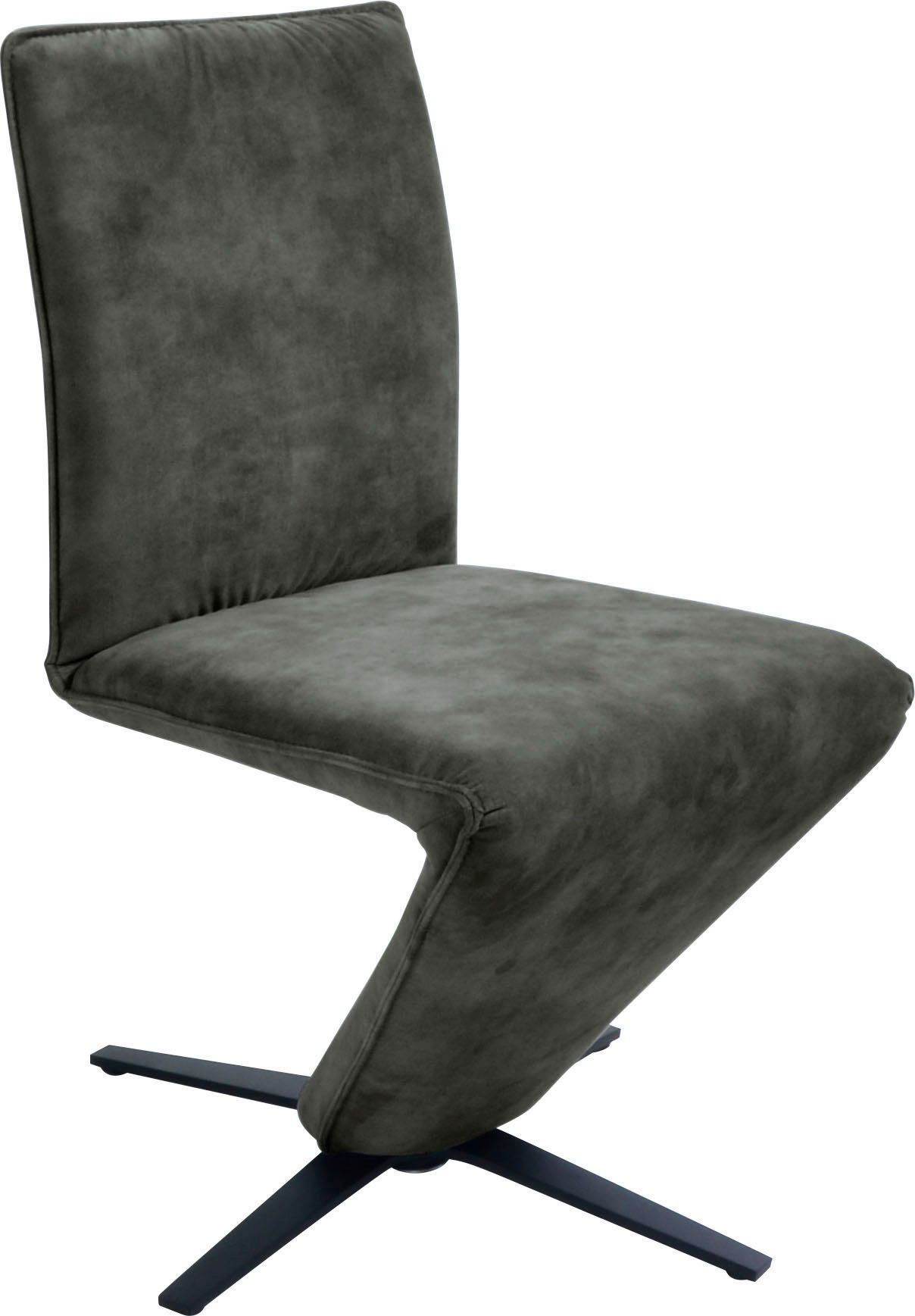 Metall & Stuhl in II, schwarz K+W Komfort Sternfuß Wohnen federnder Drehstuhl mit Sitzschale, Struktur Deseo