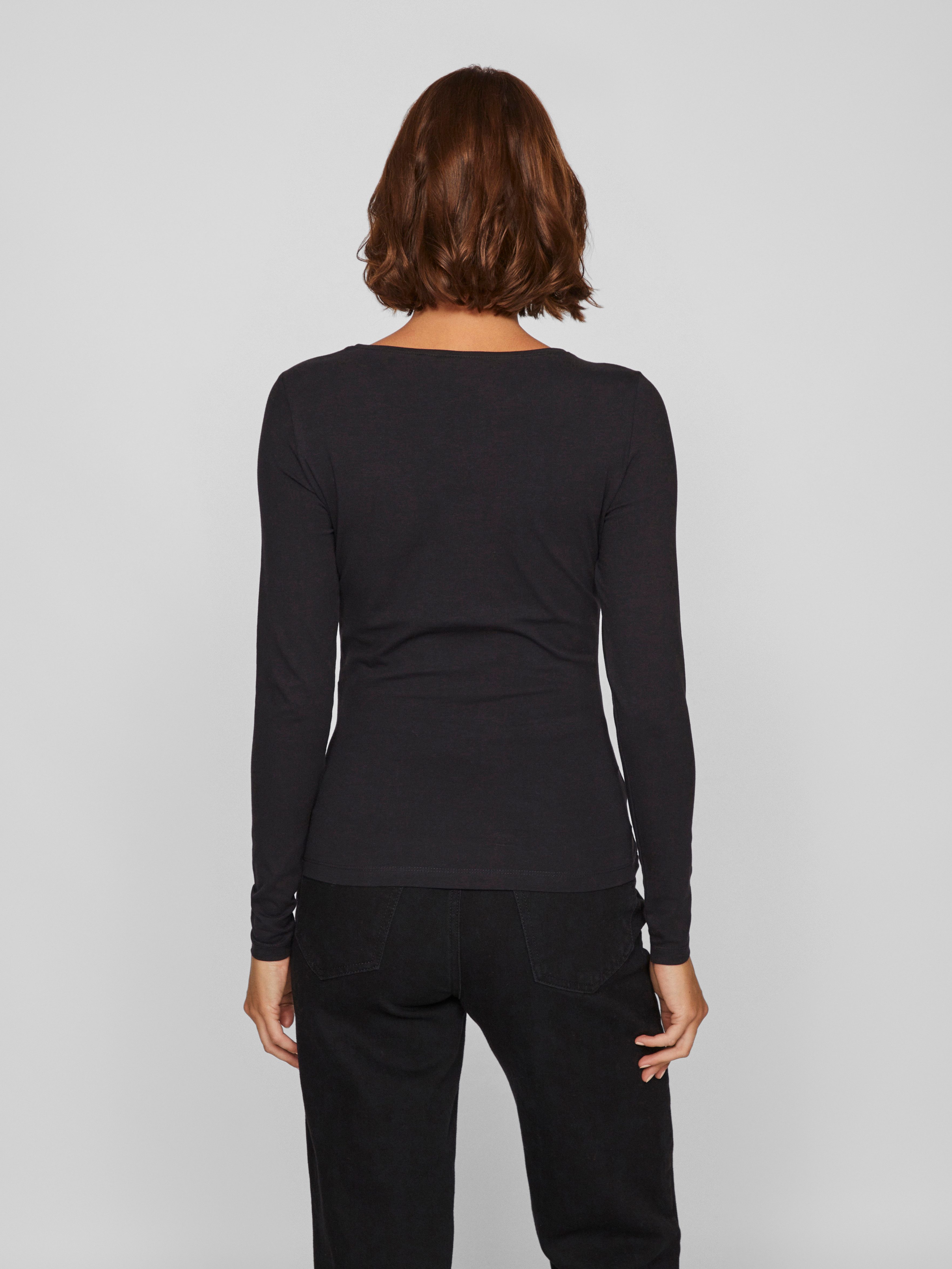 Vila Langarmshirt VINORA L/S O-NECK TOP - NOOS