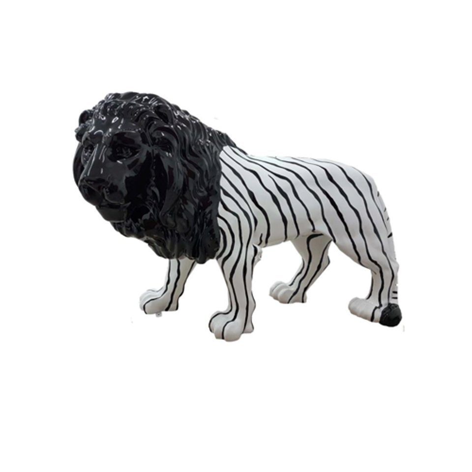JVmoebel Dekoobjekt Design Statuen Bunte Figur Bemalte Löwe Deko Garten
