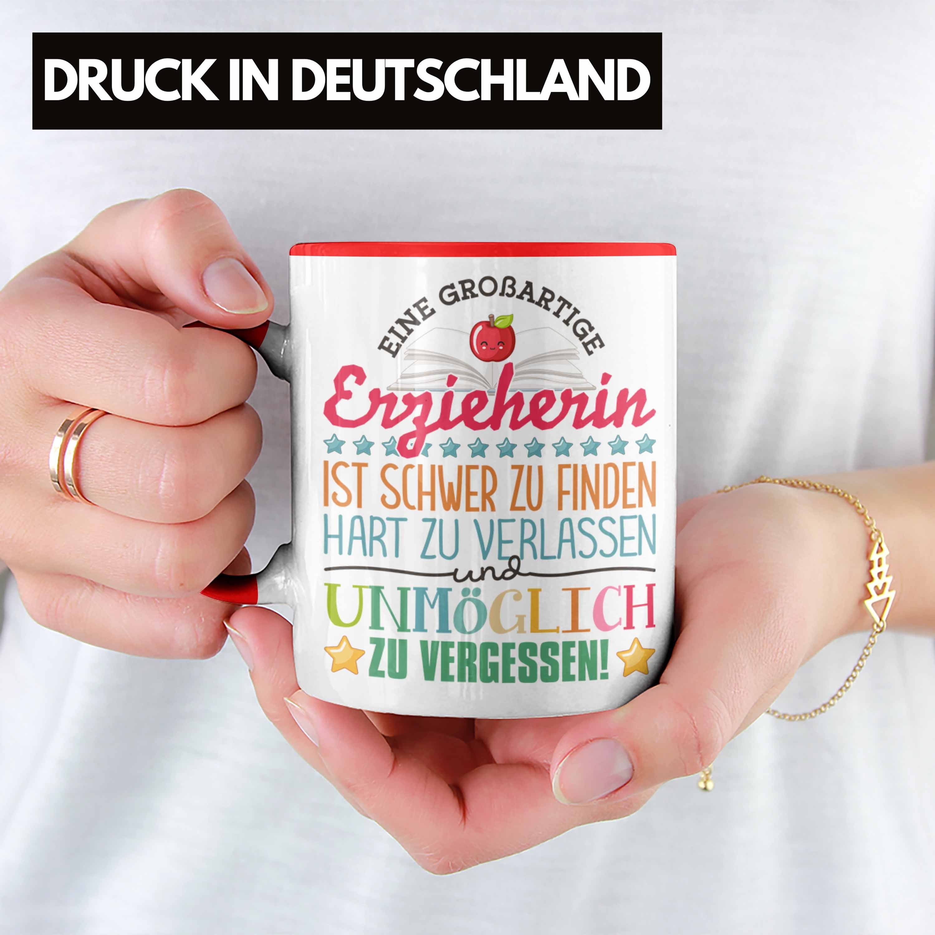 Trendation Tasse Trendation - Erzieherin Abschied Tasse Abschiedsgeschenk Spruch Kinder