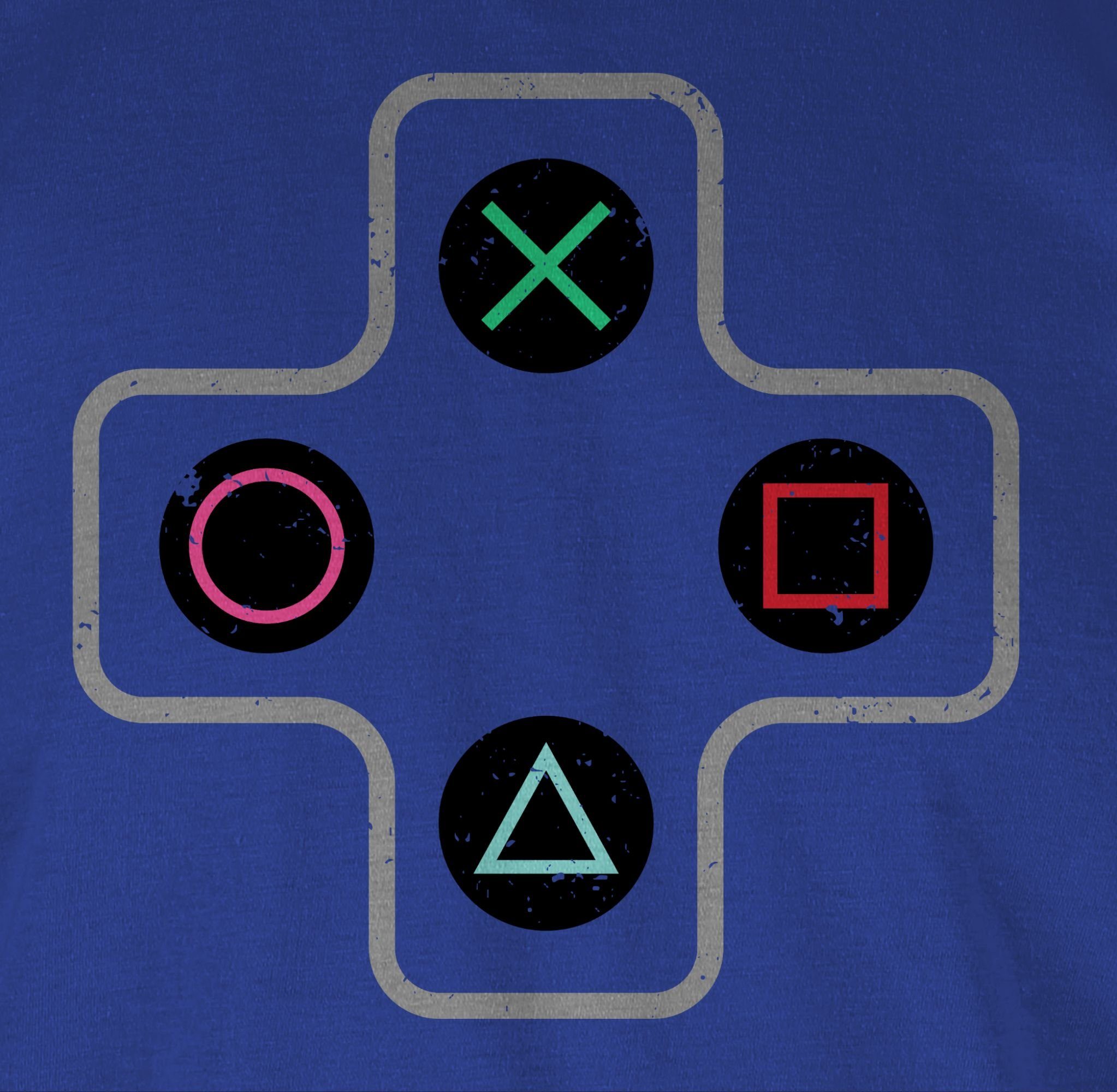 2 Gamer T-Shirt Shirtracer Controller Royalblau Geschenke Nerd