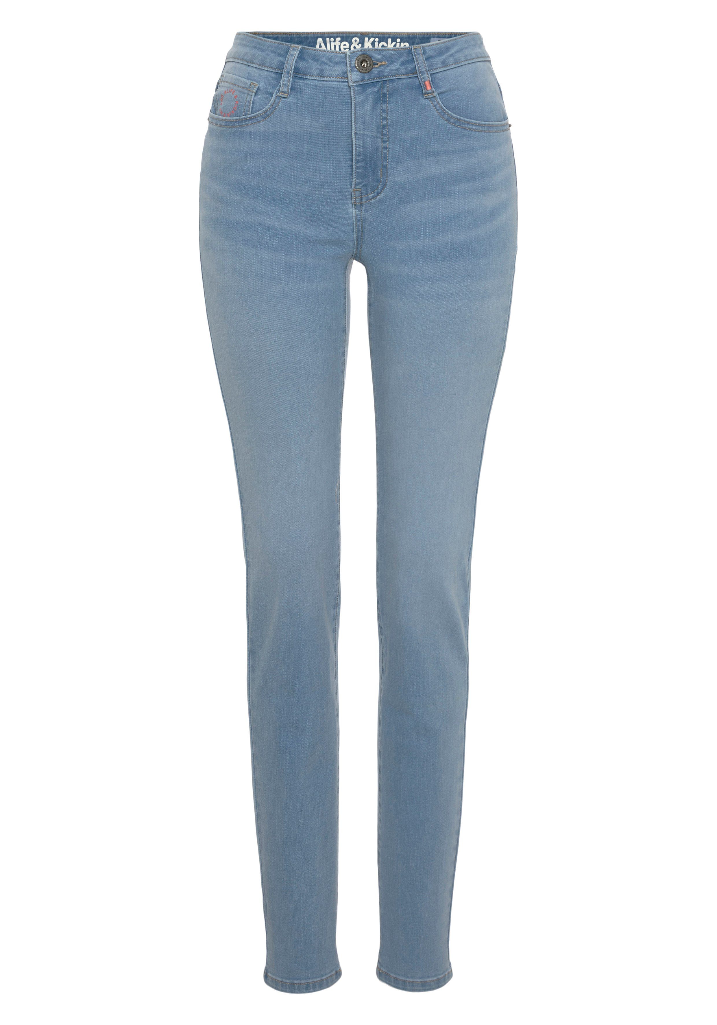 blue used KOLLEKTION Alife Kickin & NolaAK NEUE light Slim-Fit High-waist-Jeans
