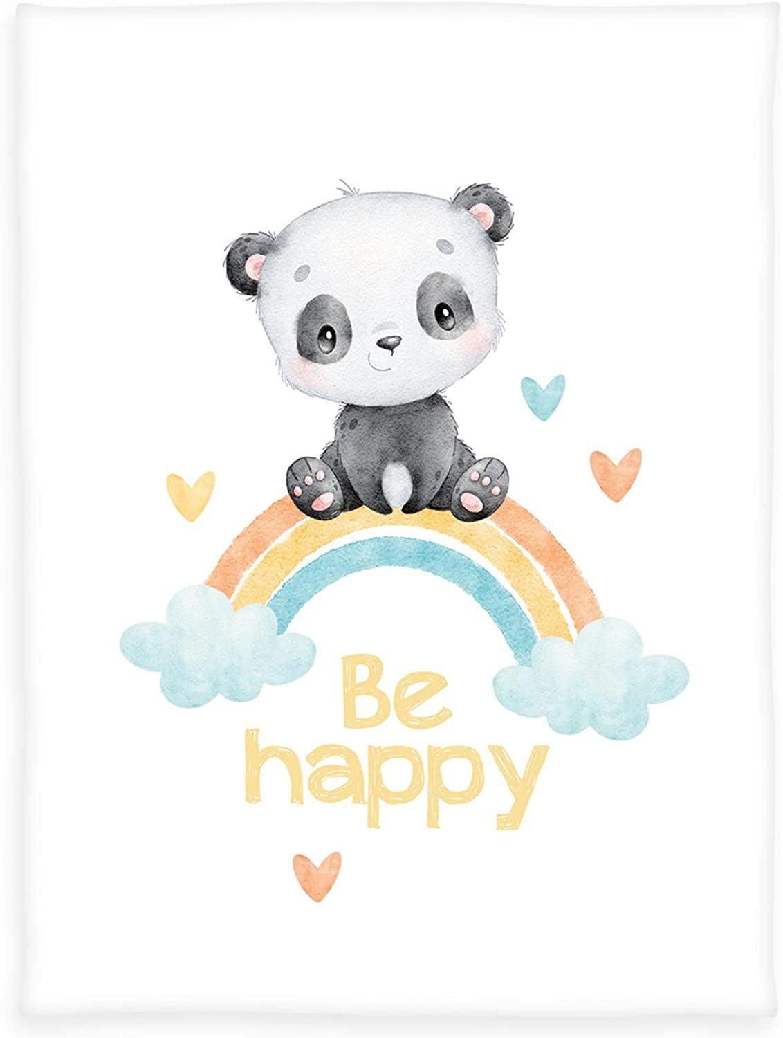Babydecke Regenbogen Panda, Baby Best, mit liebevollem Motiv