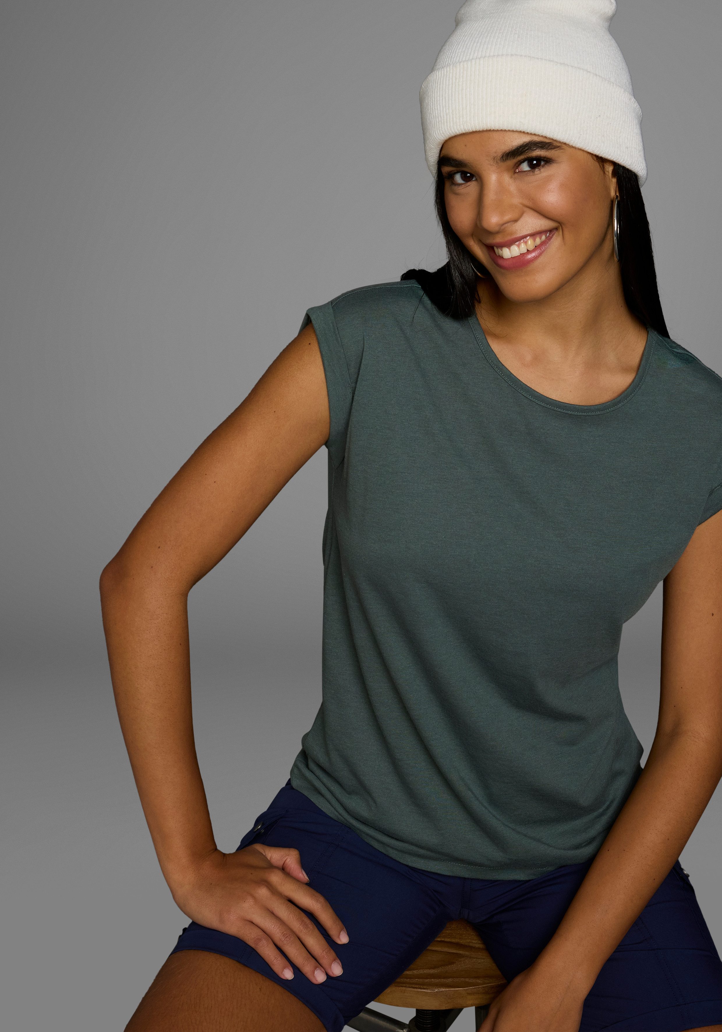 Boysen's T-Shirt Kurzarm, unifarben, Rundhals, für Freizeit und Alltag günstig online kaufen