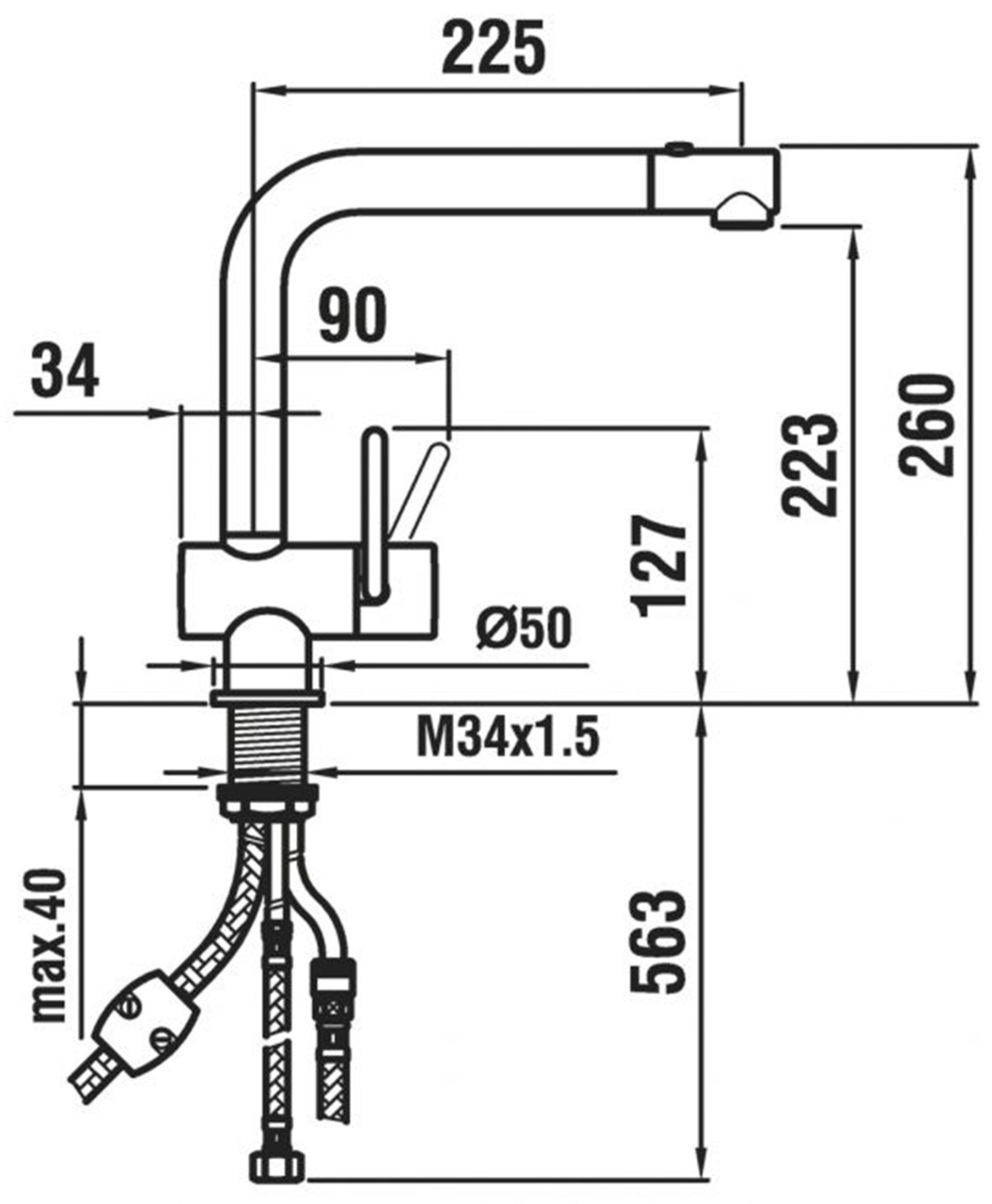 LAUFEN arwa Küchenarmatur LAUFEN ARWA Twin 9.89683.441.001 ESM-SB (1-St) Schweizer Markenprodukt, Küchenarmatur Edelstahl massiv