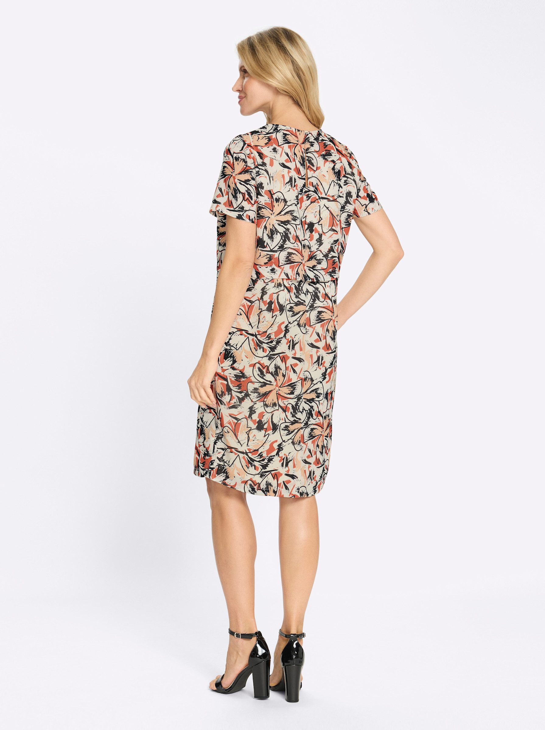 Sieh an! Etuikleid Druck-Kleid Kurzarm