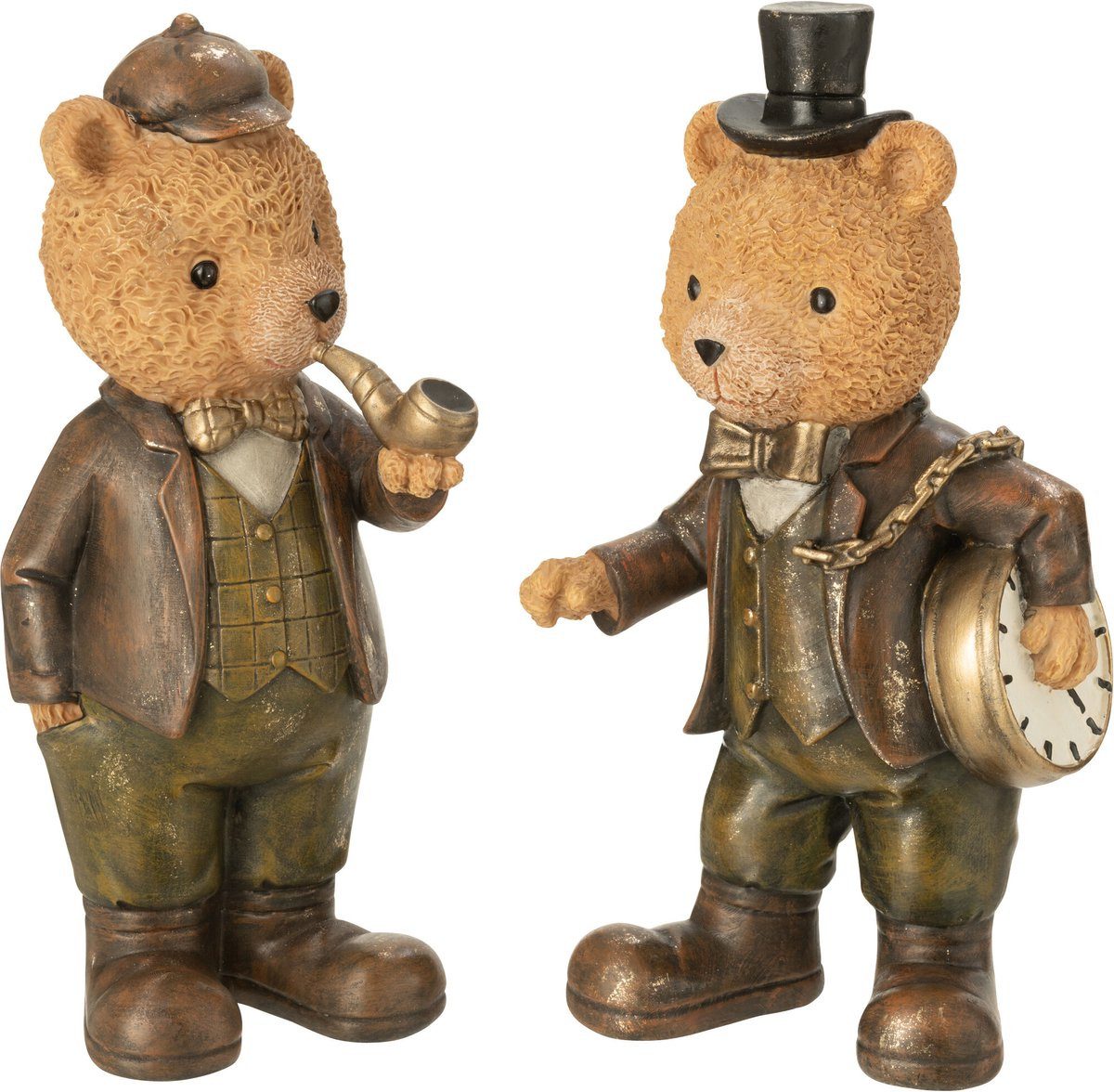 J-line Stein Bär-Figur Kleed Stein Mix Large 2 Stück, (Set, 2 St., 2 Stück), Stehend