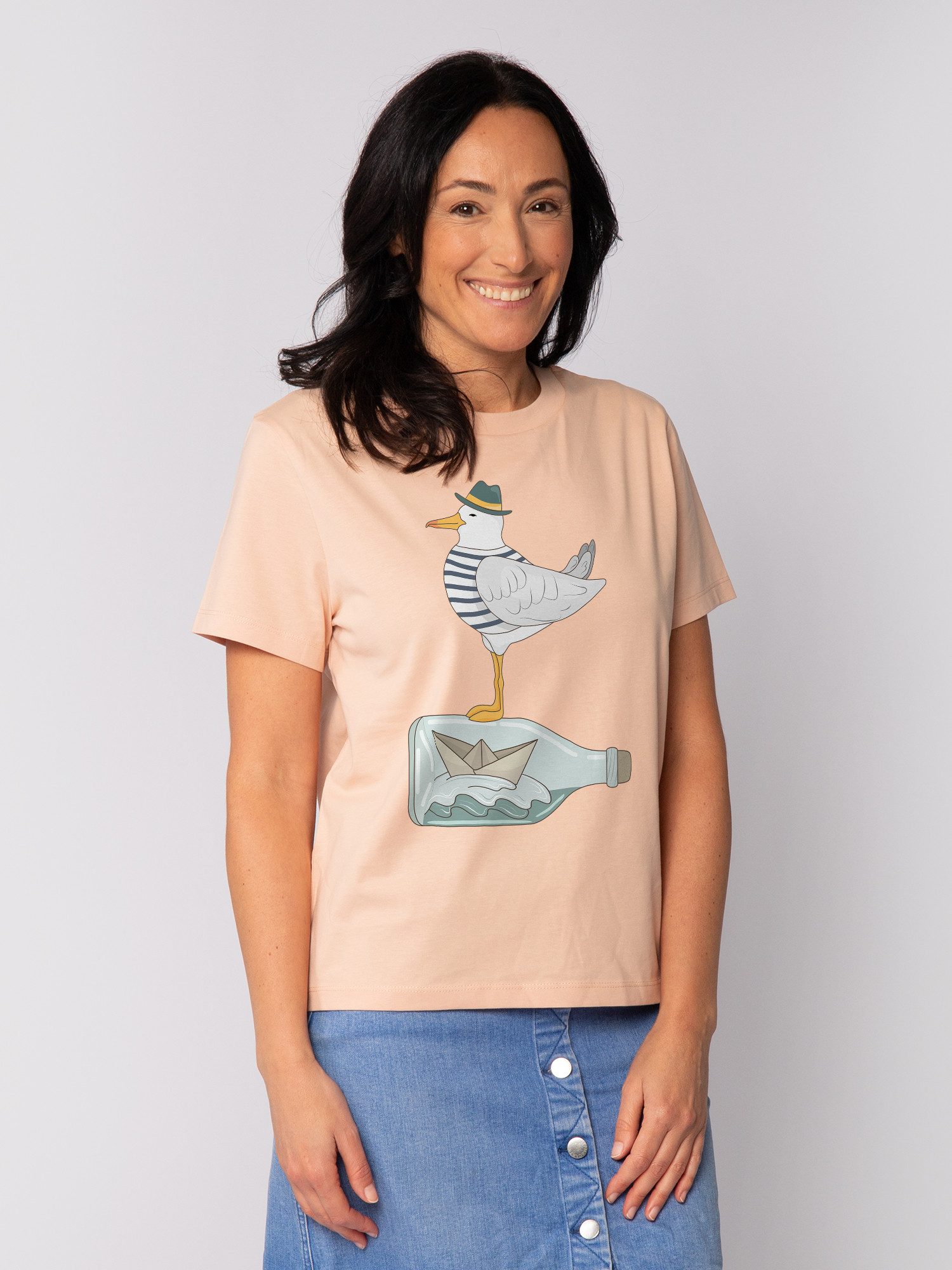 T-Shirt Möwe mit Hut