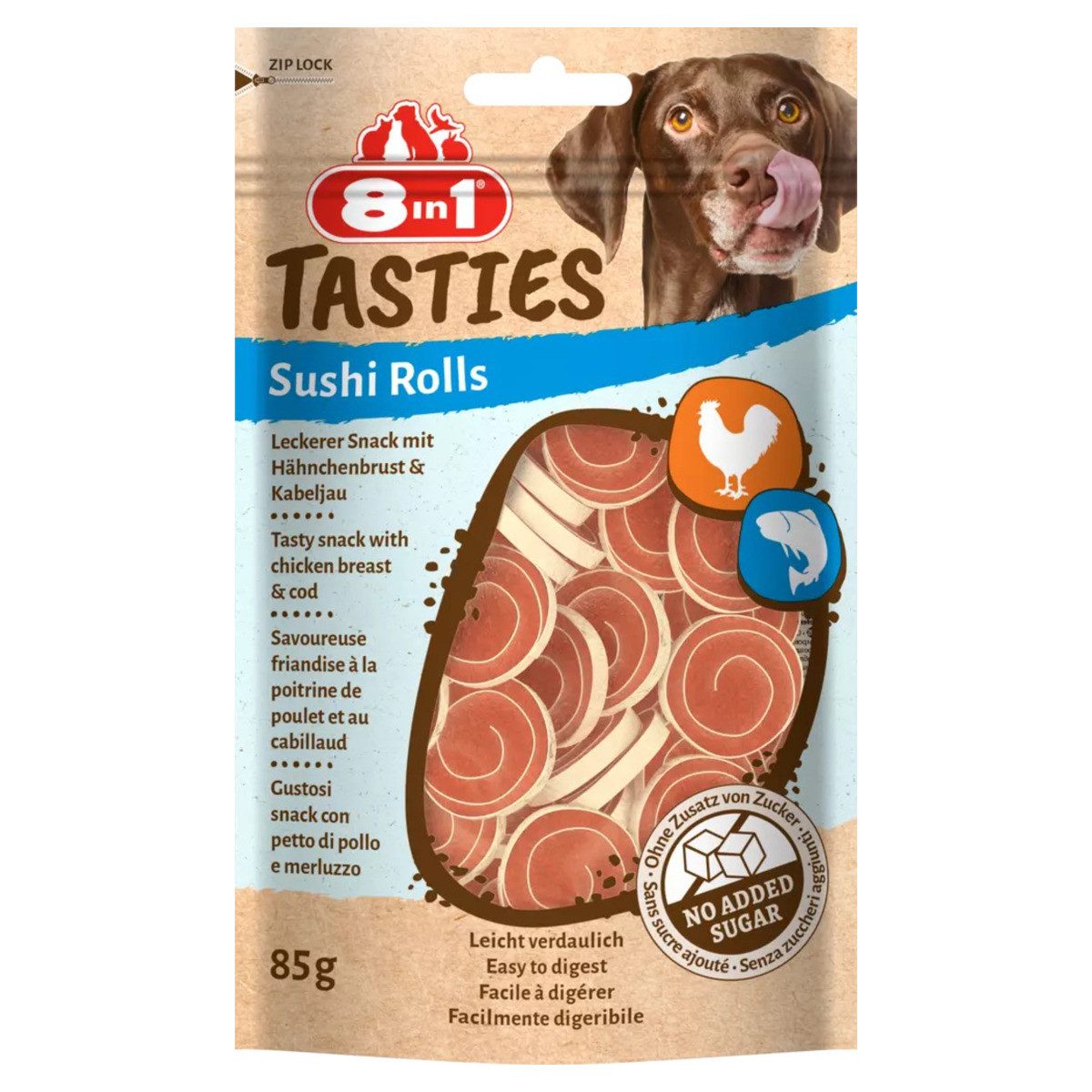 8in1 Tasties Sushi Rolls 85 g, Snack für: Hund