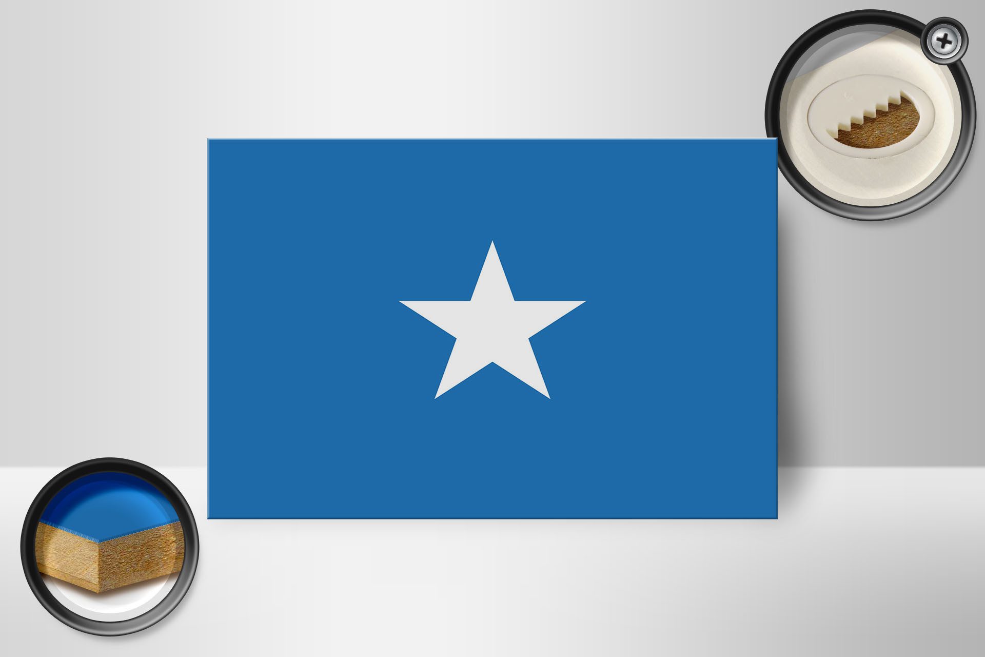 Femer GmbH Holzbild Flagge Somalias 18x12 cm Flag of Somalia, Flaggen (1 St), Glatte Holzfaserplatte (MDF), vorn beschichtet