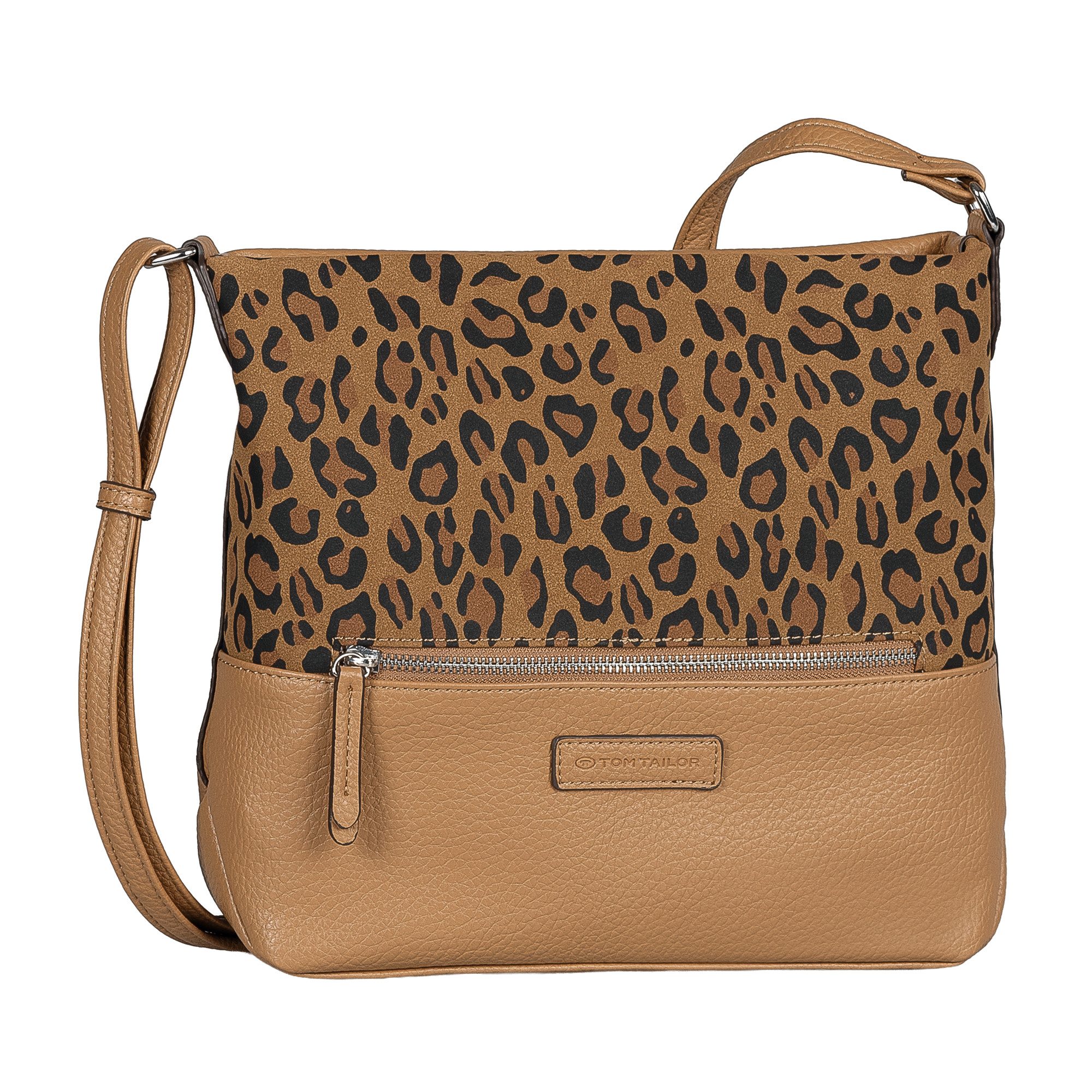 TOM TAILOR Umhängetasche Gia, Damen Schultertasche, in Leooptik, sehr weiche Haptik