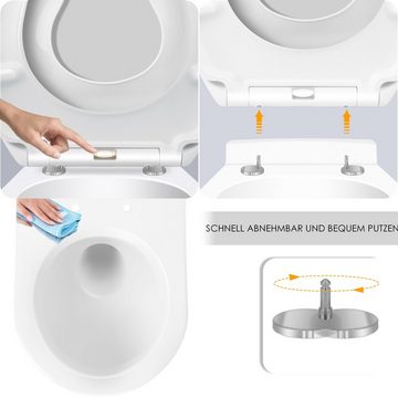KESSER WC-Sitz, WC Sitz mit Absenkautomatik Toilettendeckel Quick-Release