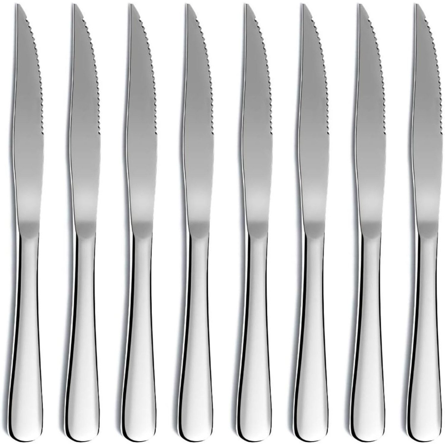 Grillbesteck-Set GrillChef 8tlg Edelstahl Steakmesser Set Besteck Spülmaschinenfest