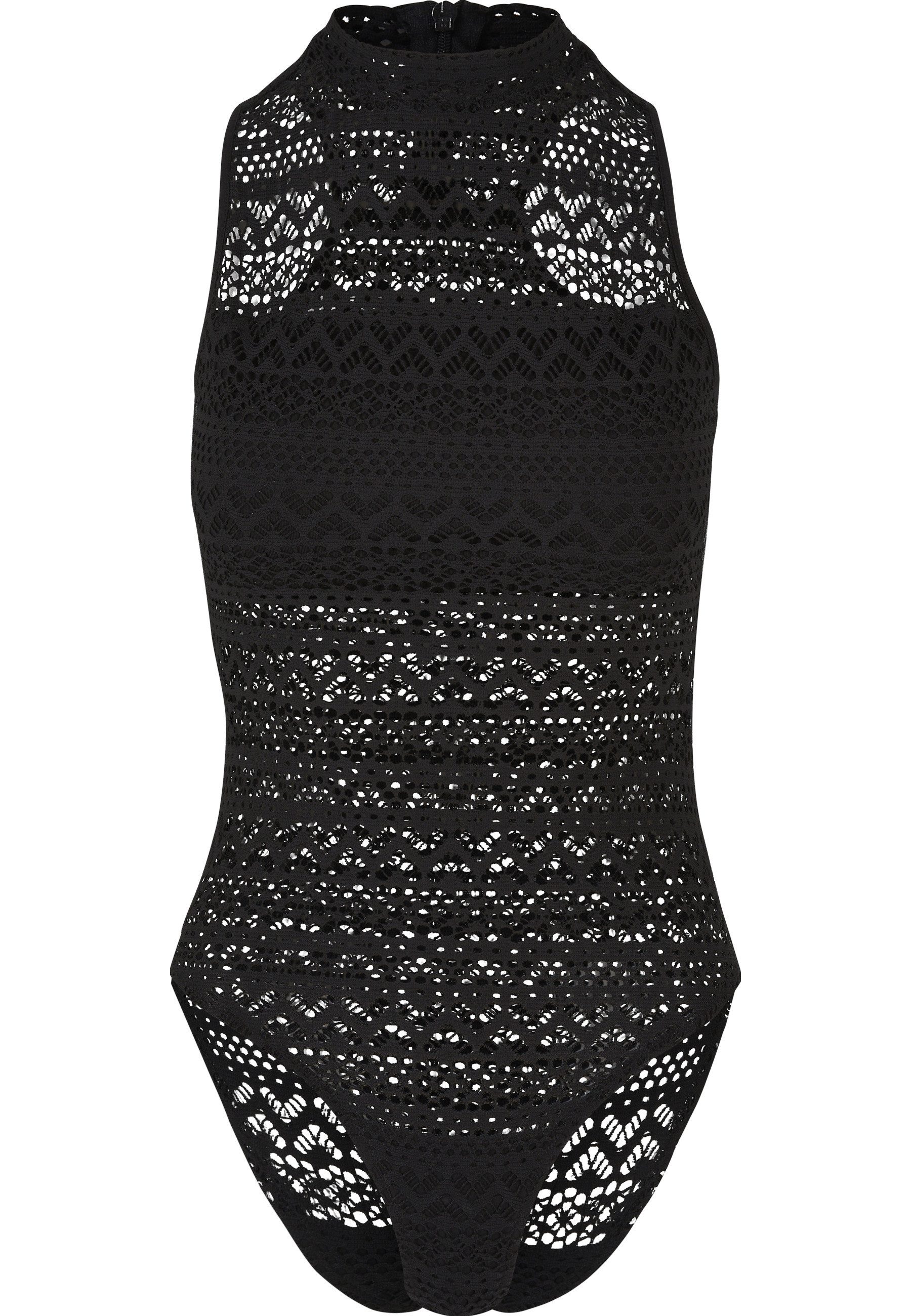 URBAN CLASSICS Body Urban Classics Damen Ladies Crochet Jersey Turtleneck Body