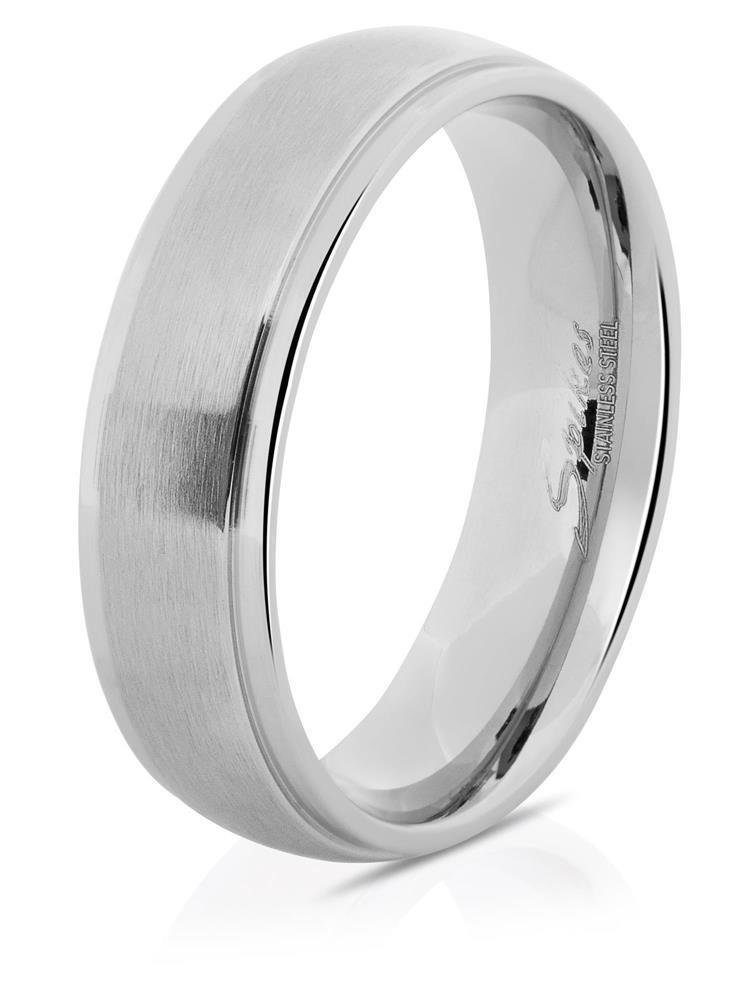 BUNGSA Fingerring Ring mit zwei Außenringen Silber aus Edelstahl Unisex (Ring, 1-tlg), Damen Herren