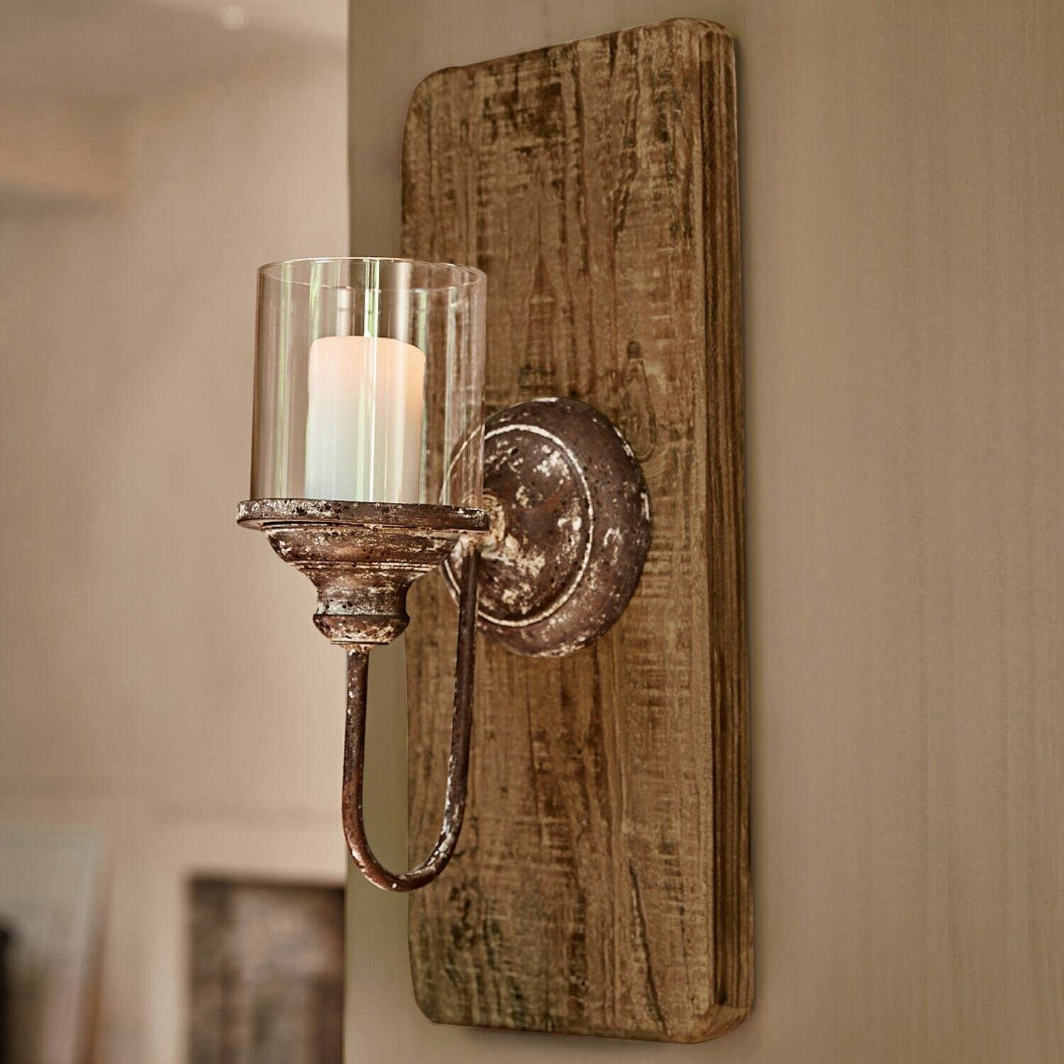 Mirabeau Kerzenständer Wandkerzenhalter Vios antikbraun/klar günstig online kaufen