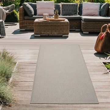 Teppich In- und Outdoorteppich 3d-Effekt schlichtes Muster einfarbig beige, Teppich-Traum, rechteckig, Höhe: 5 mm