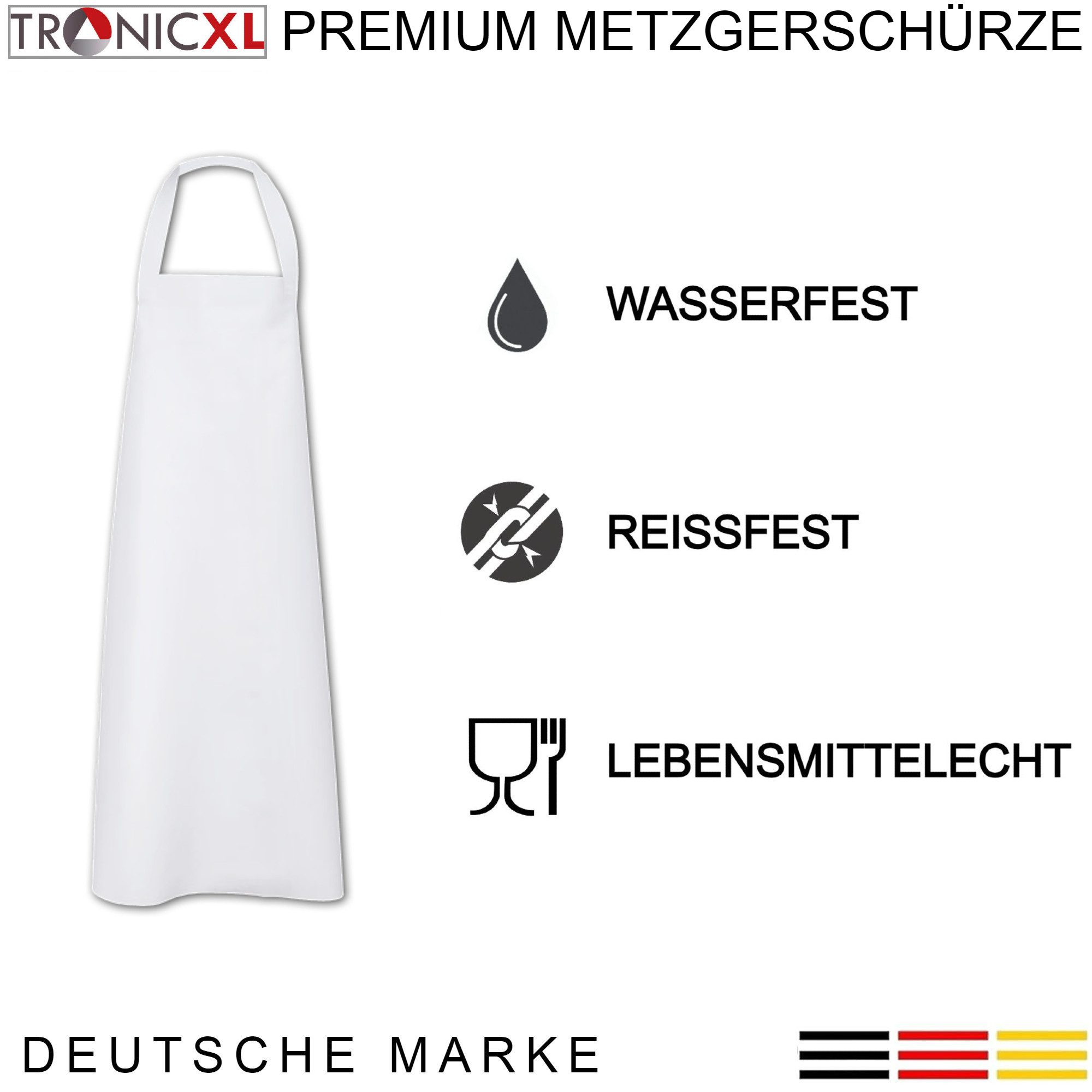 TronicXL Kittelschürze Waschbare Metzger Schlachter Schürze 130cm weiss Met günstig online kaufen