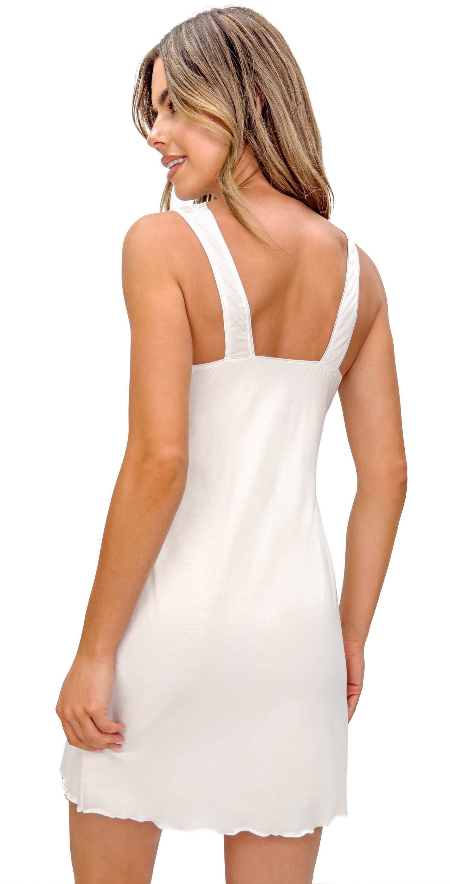 Donna Nachthemd Elizabeth (Set, 1-tlg., 1-teilig) Damen Sleepshirt ca.90cm Schlafshirt Viskose breite Träger Spitze