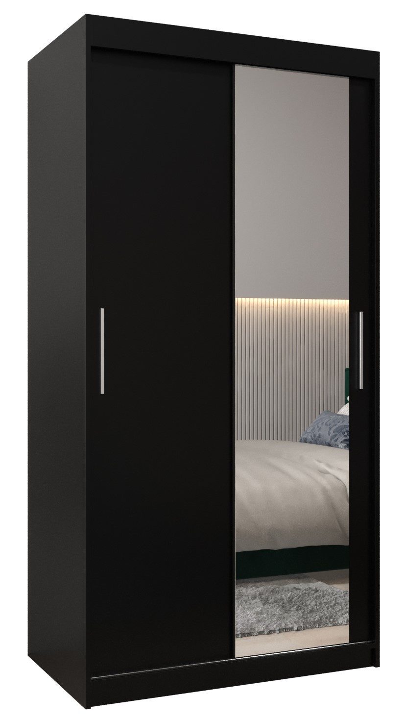 ABIKS MÖBEL Schwebetürenschrank Tokyo 2 Schlafzimmerschrank - mit Spiegel, Kleiderstange, Regalen