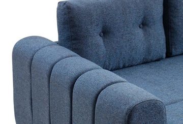 JVmoebel 2-Sitzer Hellblauer Zweisitzer Wohnzimmer Designer 2-Sitzer Luxus Stoffsofa, 1 Teile, Made in Europa