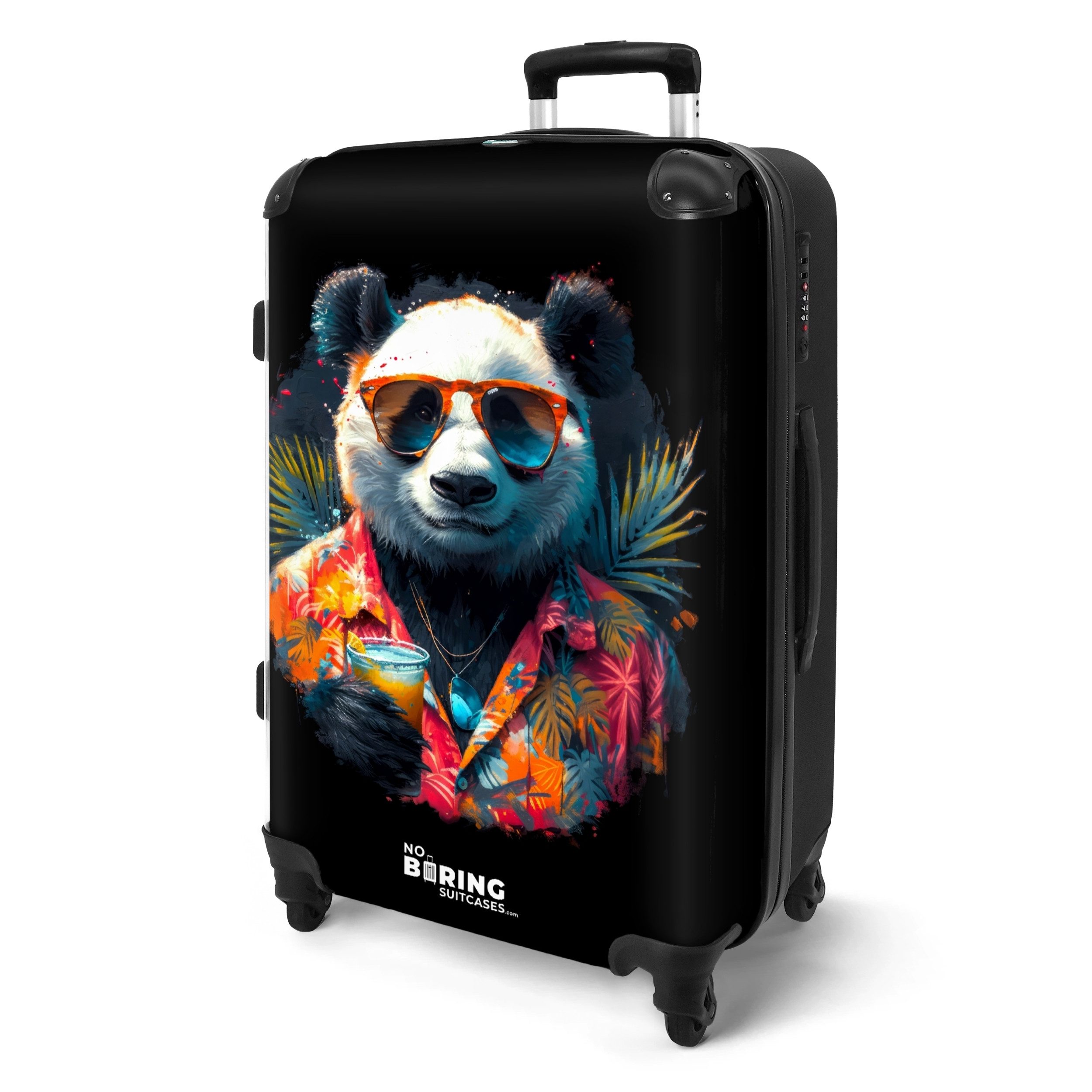 NoBoringSuitcases.com© Hartschalen-Trolley Panda als tropische Straßenkunst günstig online kaufen