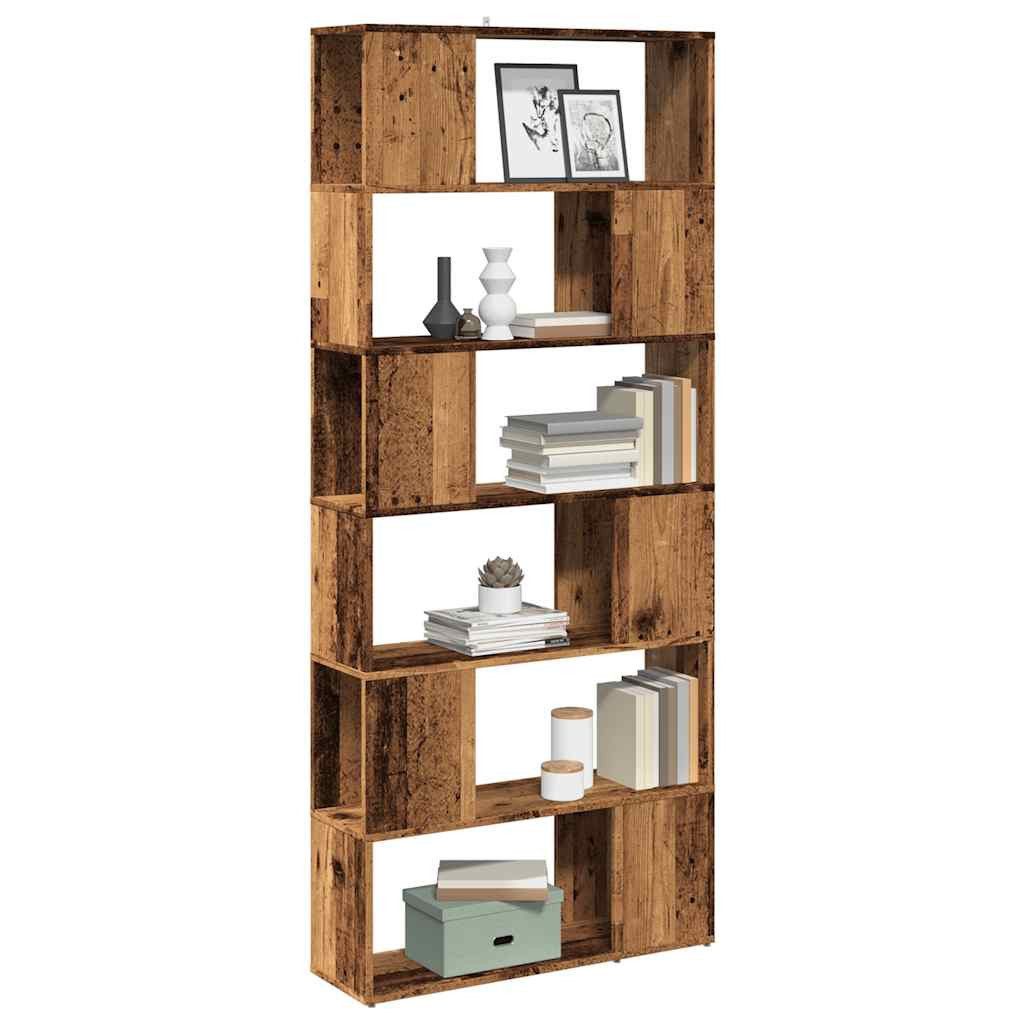 vidaXL Bücherregal 80 x 24 x 186 cm Bücherregal Raumteiler Altholz-Optik 80x24x186 cm