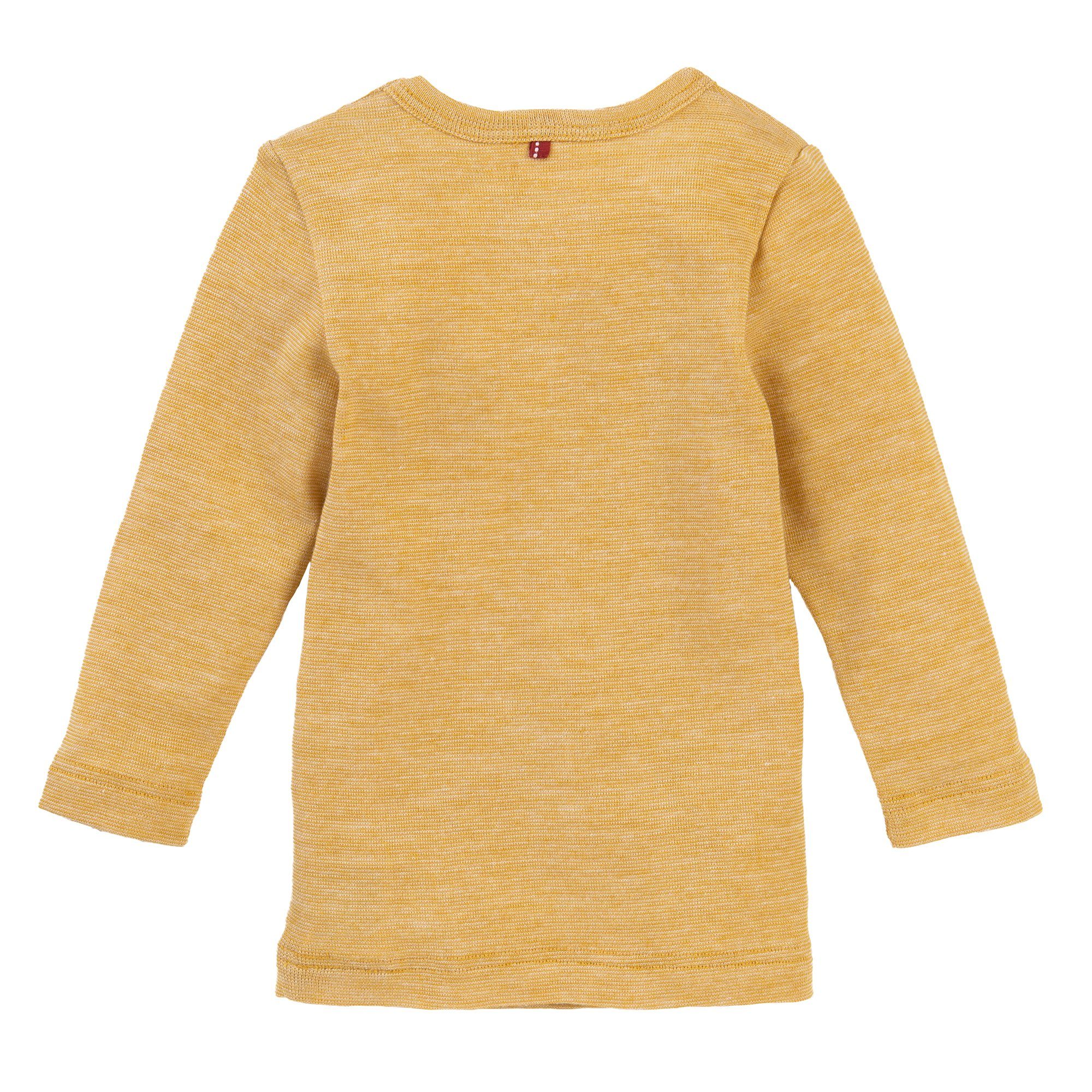 Bio meliert Baumwolle-Wolle-Seide uni Langarm-Shirt, Langarmshirt Wear Bio Wolle Gelb für Babys, Baumwolle, Organic People