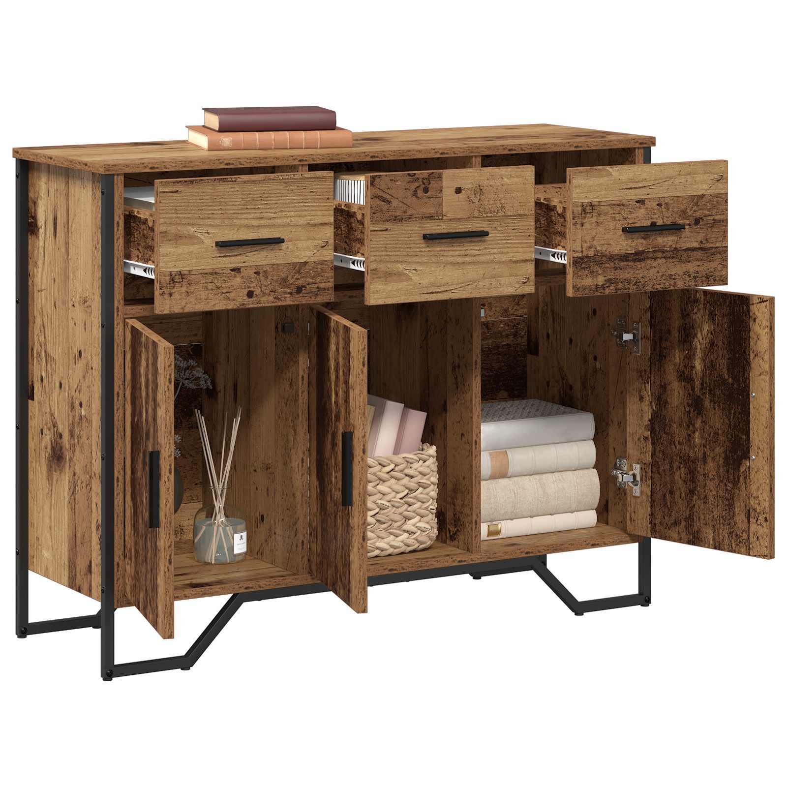 vidaXL Sideboard Sideboard Altholz Eiche 97x32,5x74,5 günstig online kaufen