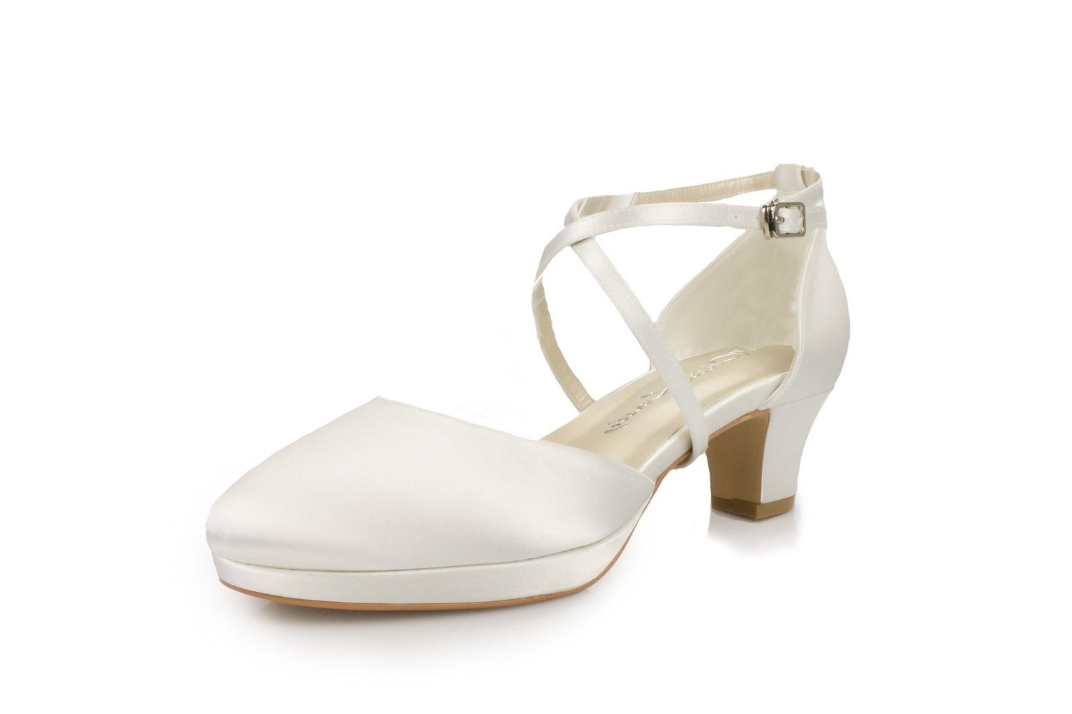 White Lady 895 ivory Satin - einfärbbarer Brautschuh Босоножки