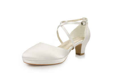 White Lady 895 ivory Satin - einfärbbarer Brautschuh Slingpumps