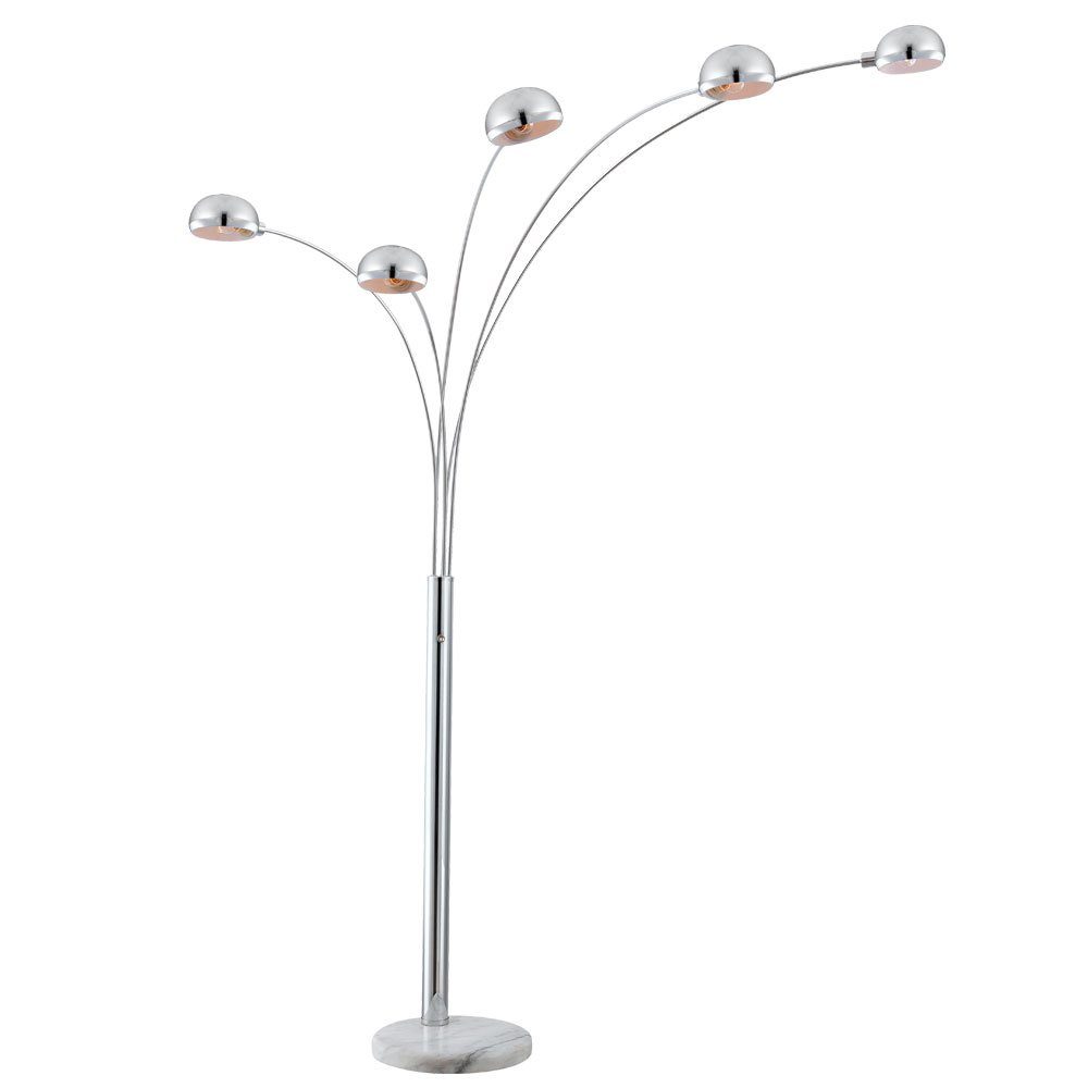 etc-shop LED Stehlampe, Leuchtmittel inklusive, Warmweiß, Chrom Fußschalter Lampe Watt Steh Lobby Leuchte Design Marmor LED 15