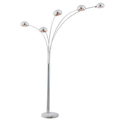 etc-shop LED Stehlampe, Leuchtmittel inklusive, Warmweiß, Design Steh Leuchte LED 15 Watt Lobby Chrom Lampe Marmor Fußschalter