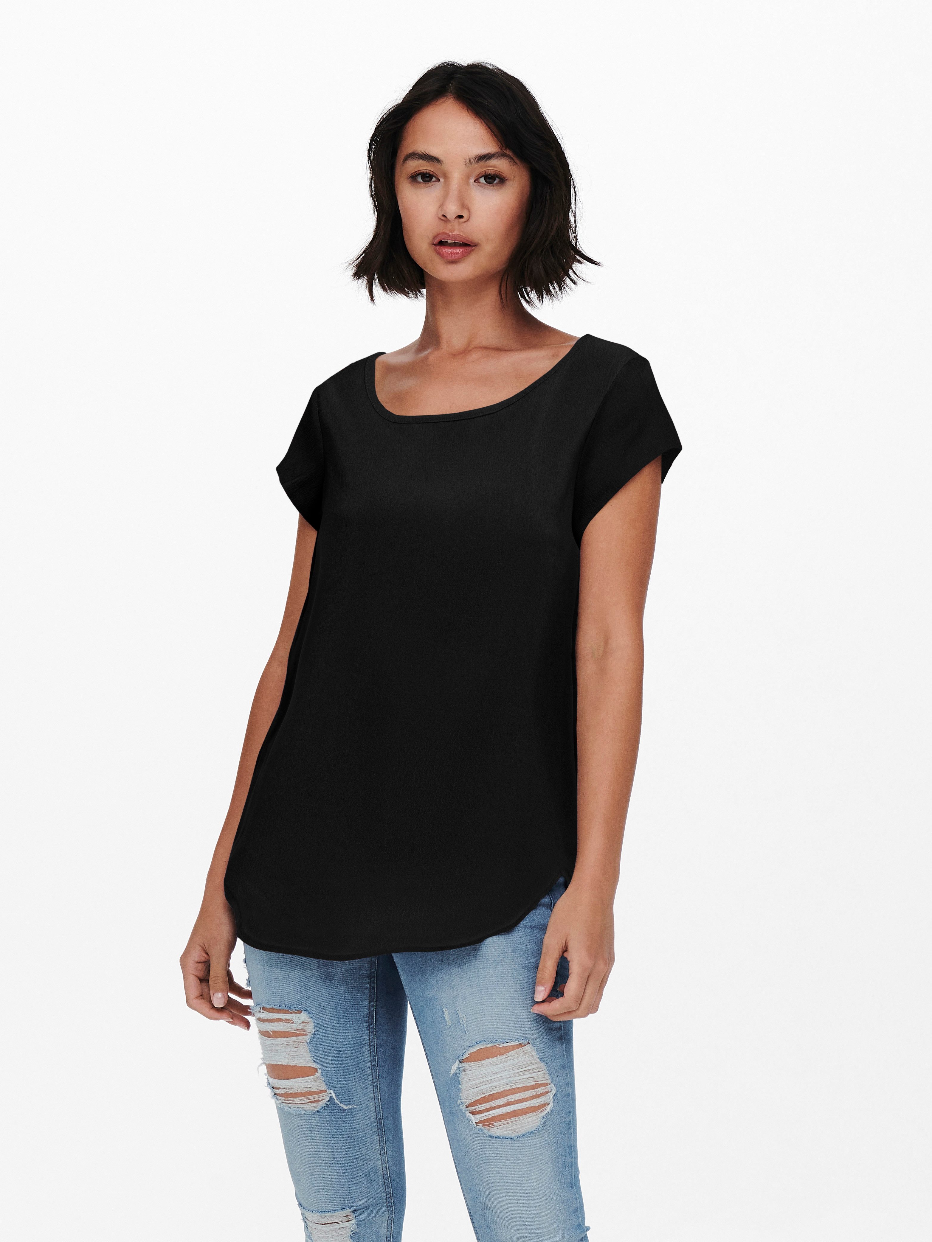 ONLY Shirtbluse ONLNOVA LIFE S/S TOP AOP PTM Viskose, regular fit, Rundhals günstig online kaufen