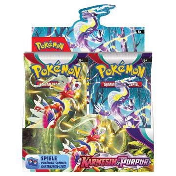 POKÉMON Sammelkarte Pokémon – Karmesin & Purpur - 36 x Boosterpackung im original Display, deutsche Sprachausgabe