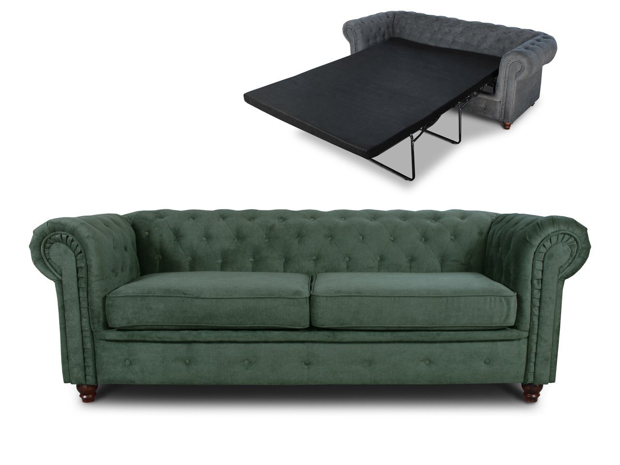Sofnet Schlafsofa Asti 3 Bis, mit Schlaffunktion, Capri 16/grau, Bezug Chenille