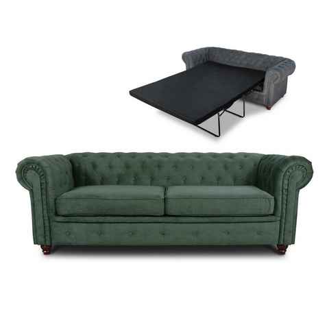 Sofnet Schlafsofa Asti 3 Bis, mit Schlaffunktion, Chesterfield Sofa 3-er, Sofagarnitur, Bettsofa